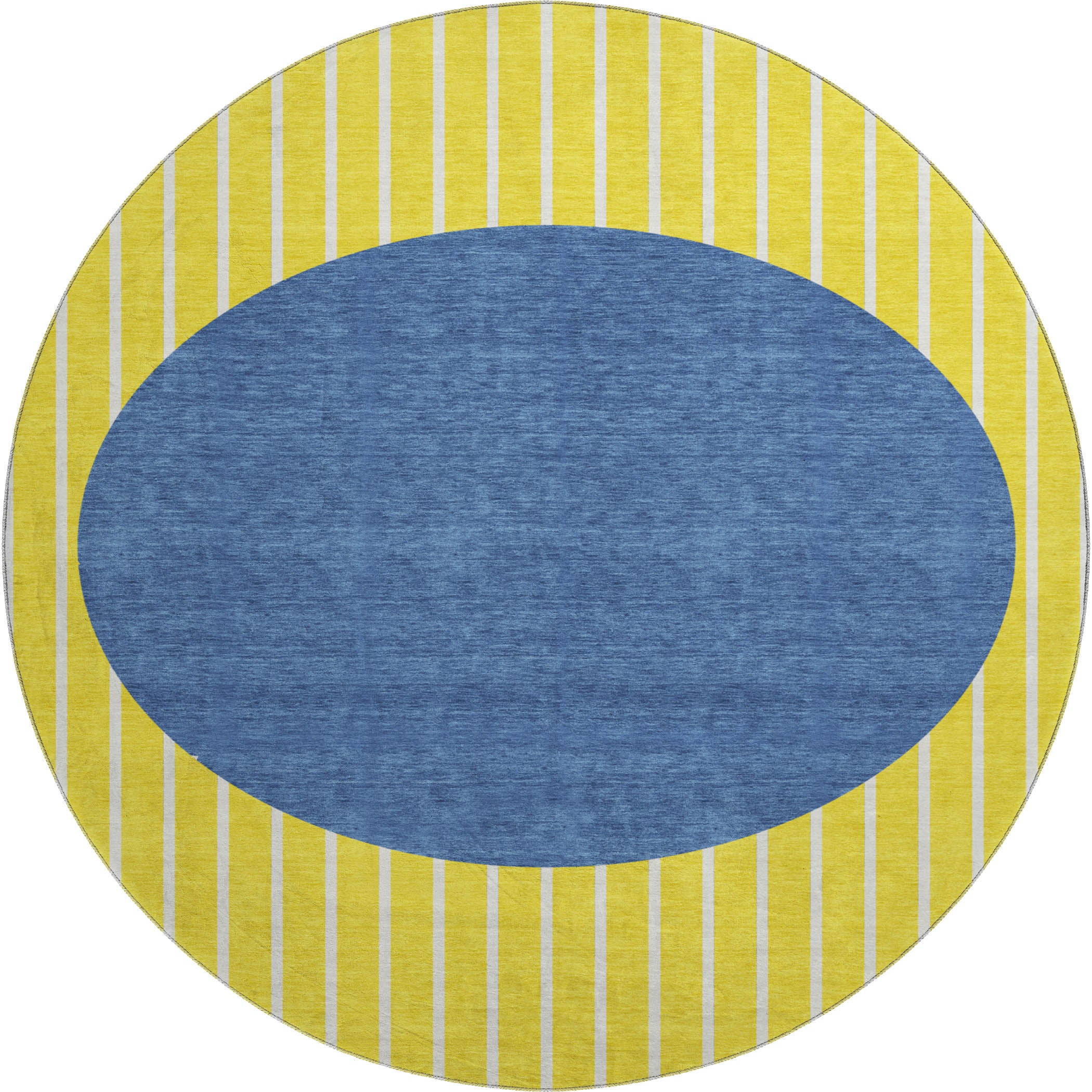Sintra Machine Washable Transitional Yellow Gold Rug 8' x 8' #shape_Round