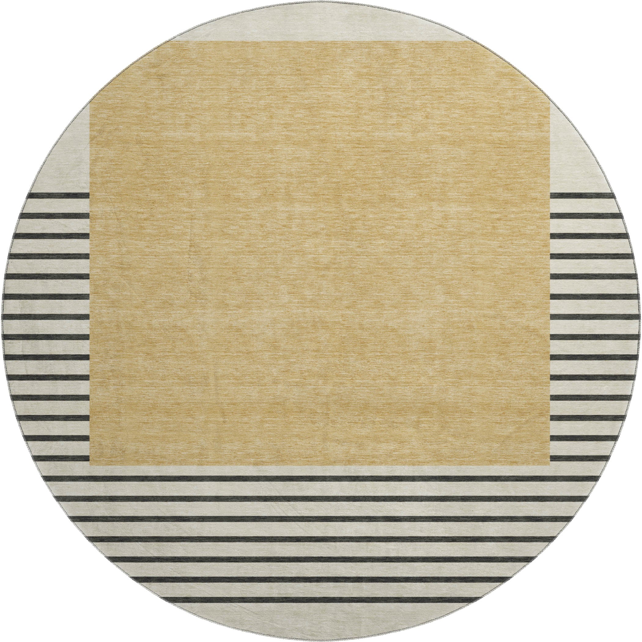 Baku Machine Washable Transitional Gold Rug 8' x 8' #shape_Round