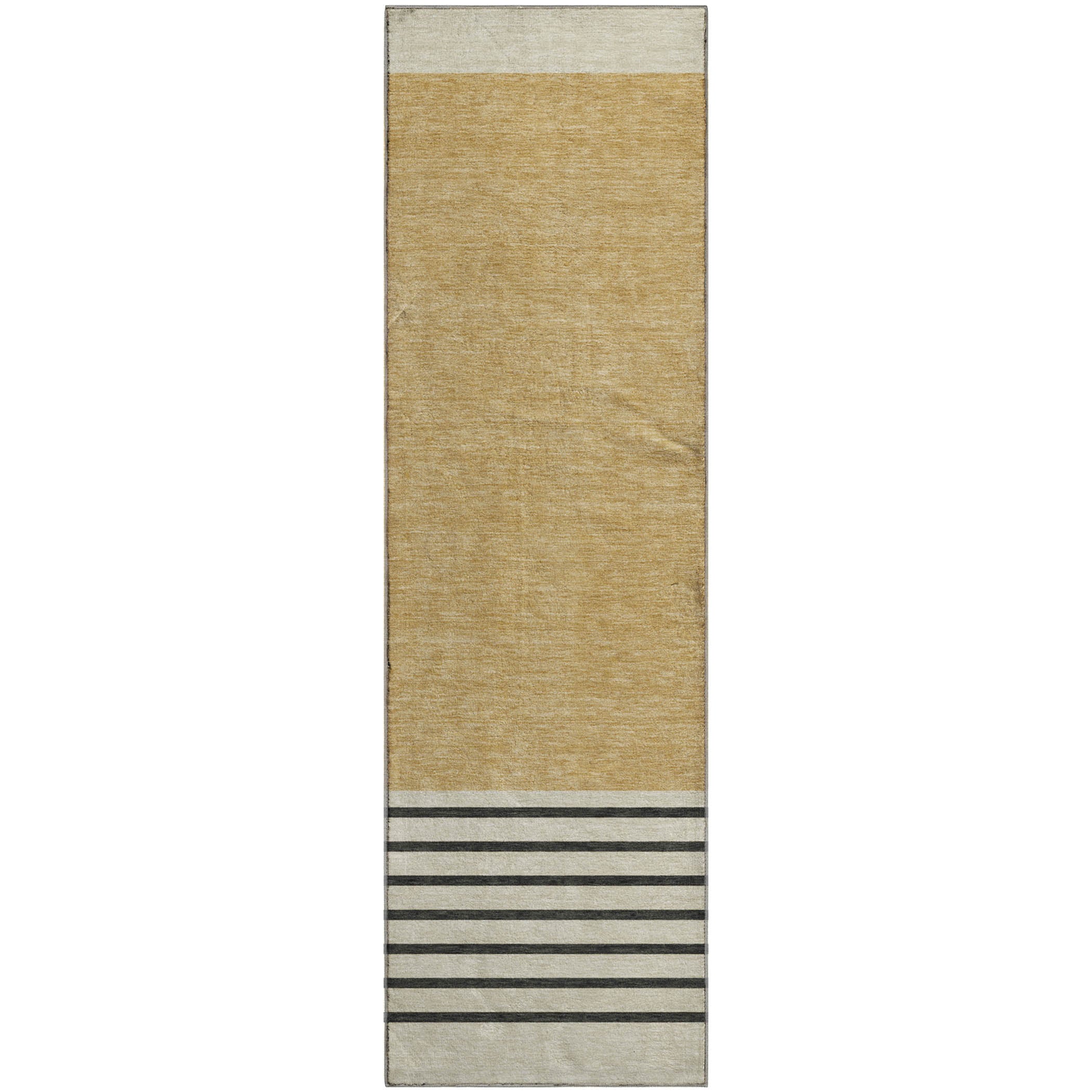 Baku Machine Washable Transitional Gold Rug 2'3" x 7'6" #shape_Runner