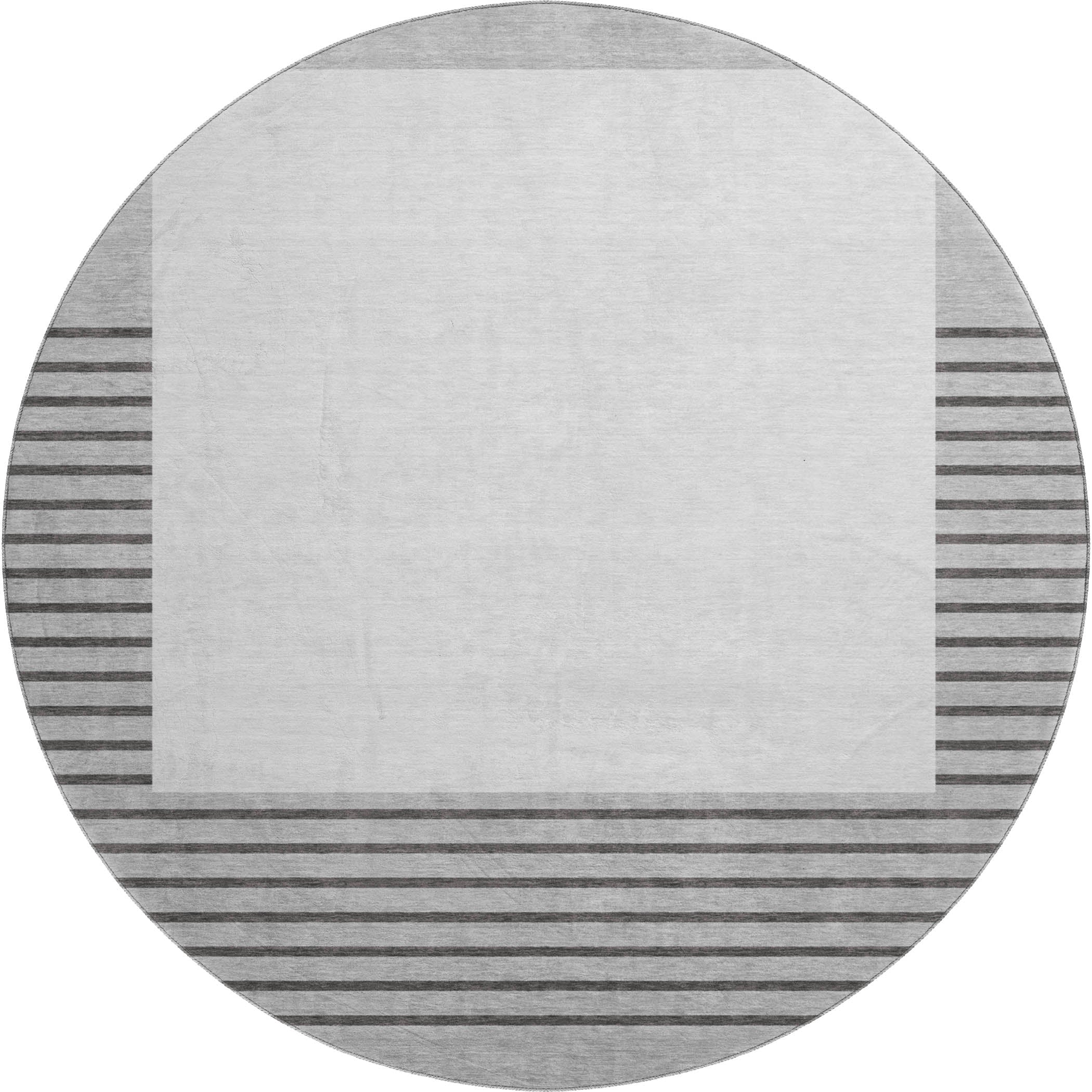 Baku Machine Washable Transitional Gray Rug 8' x 8' #shape_Round