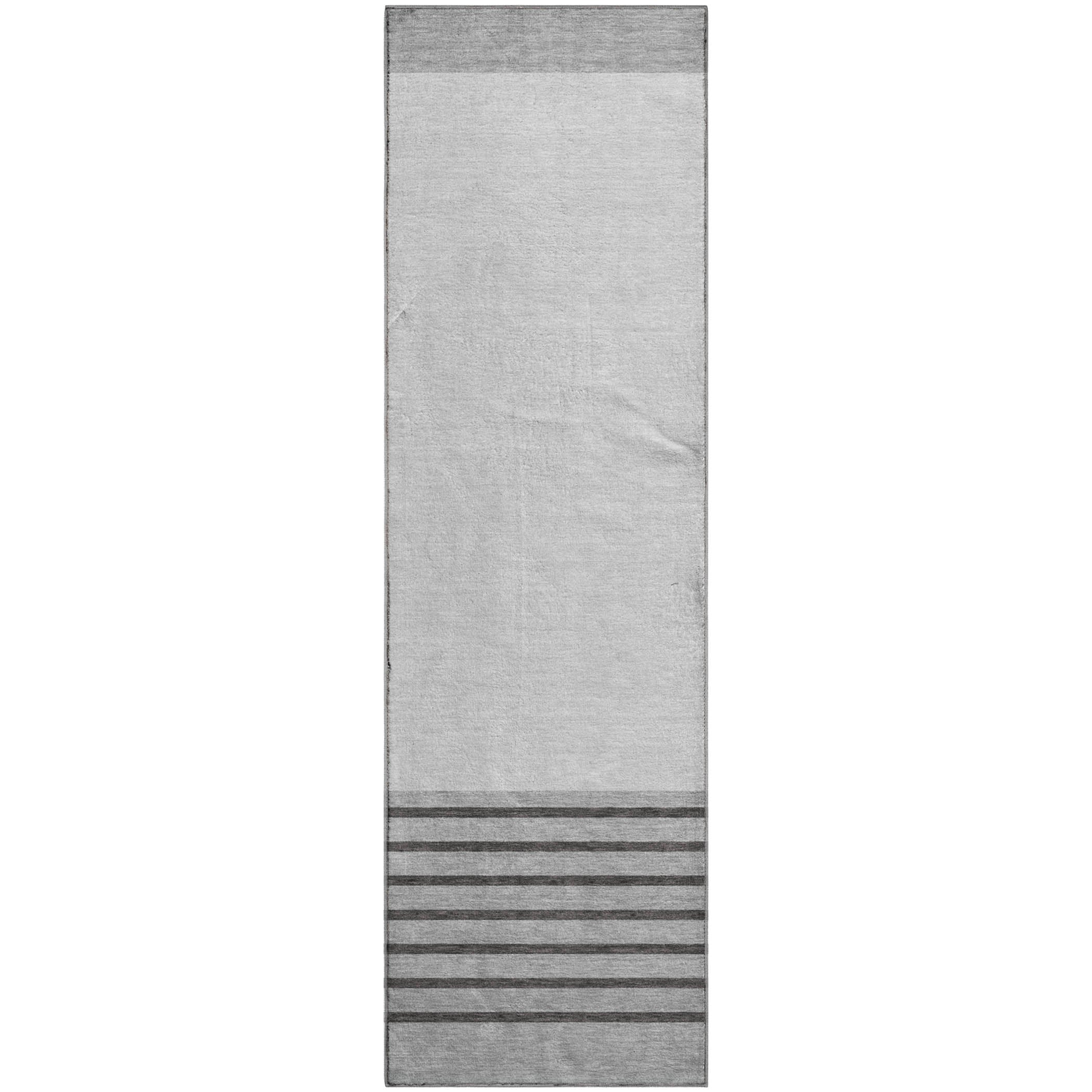 Baku Machine Washable Transitional Gray Rug 2'3" x 7'6" #shape_Runner