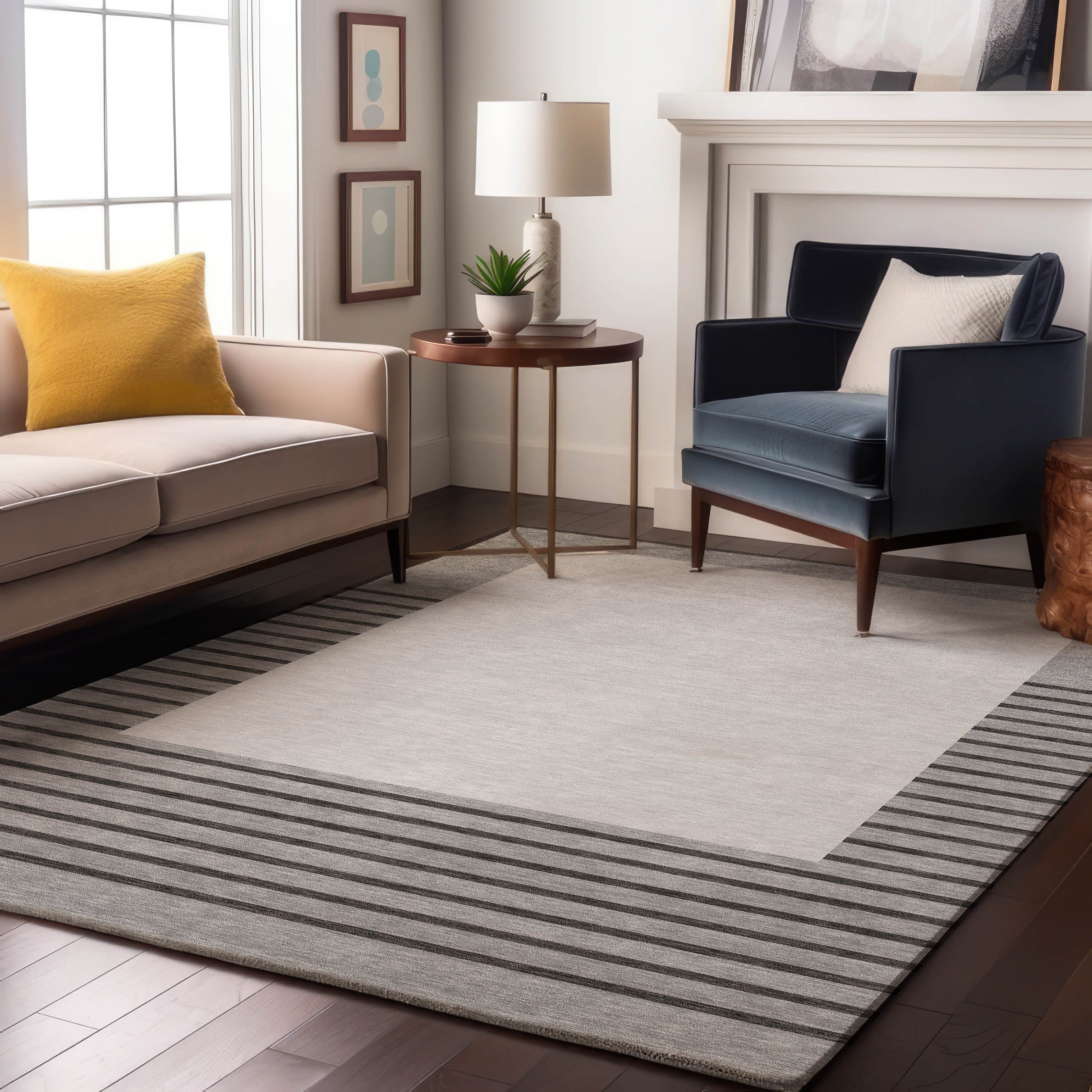 Baku Machine Washable Transitional Gray Rug 2'6" x 3'10" #shape_Rectangle