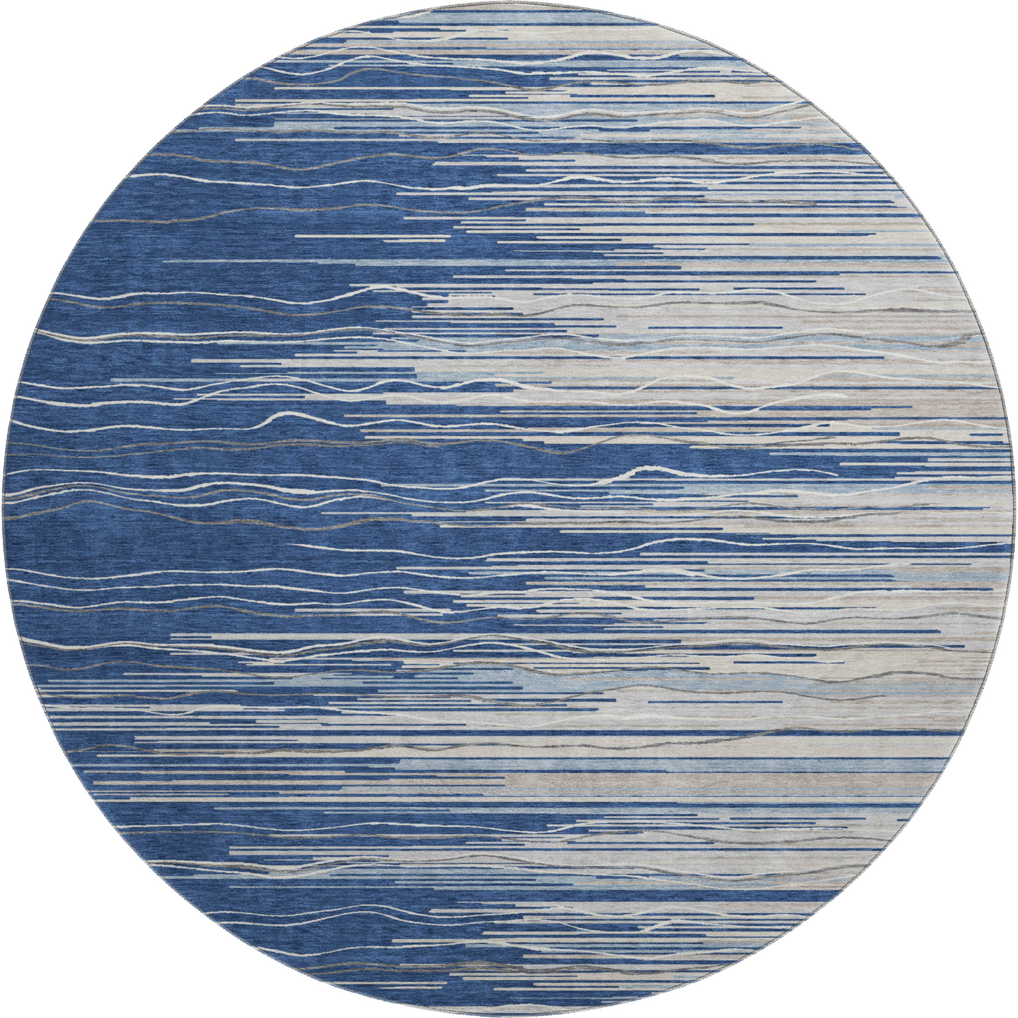 Jaipur Machine Washable Transitional Navy Blue Rug 8' x 8' #shape_Round