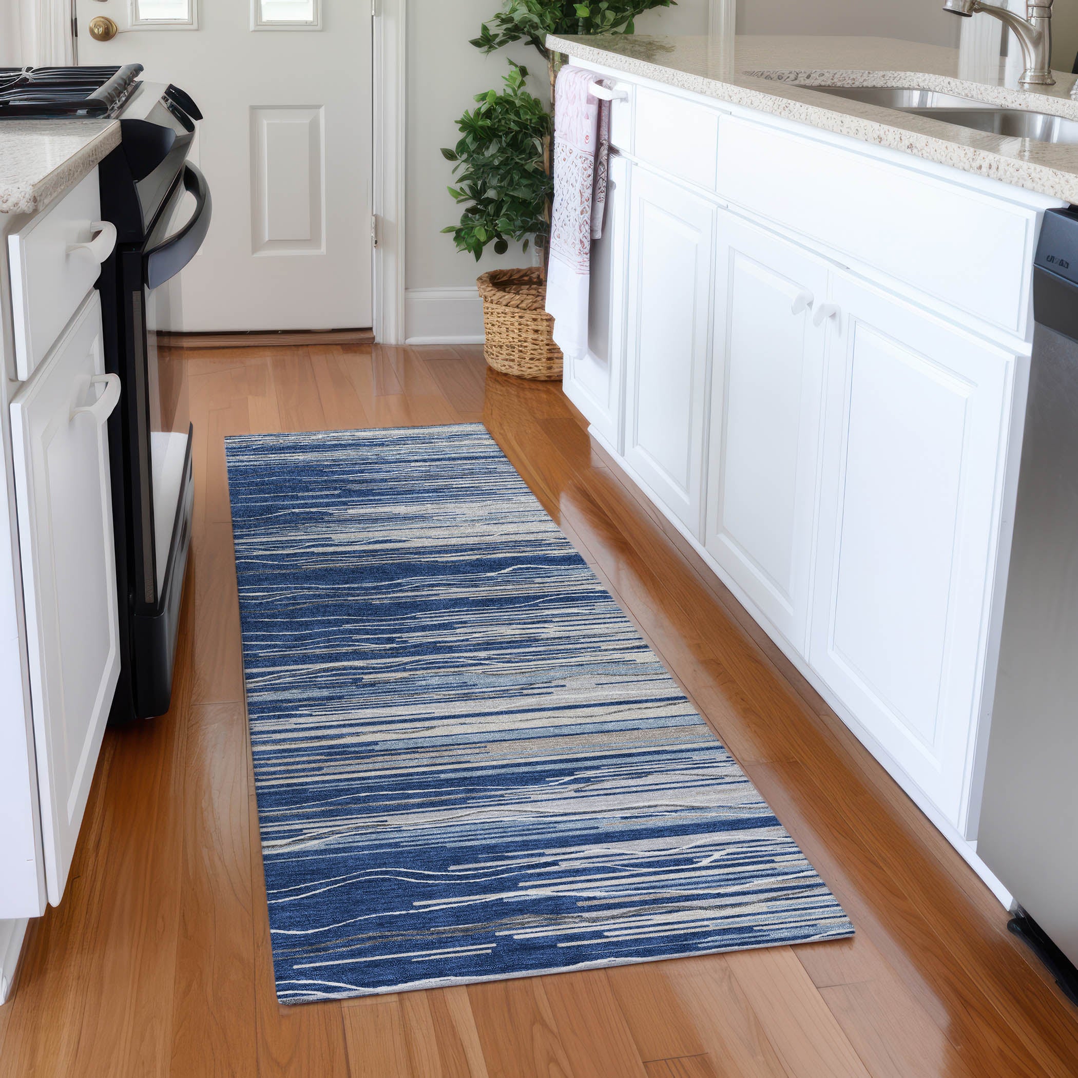 Jaipur Machine Washable Transitional Navy Blue Rug 2'3" x 7'6" #shape_Runner