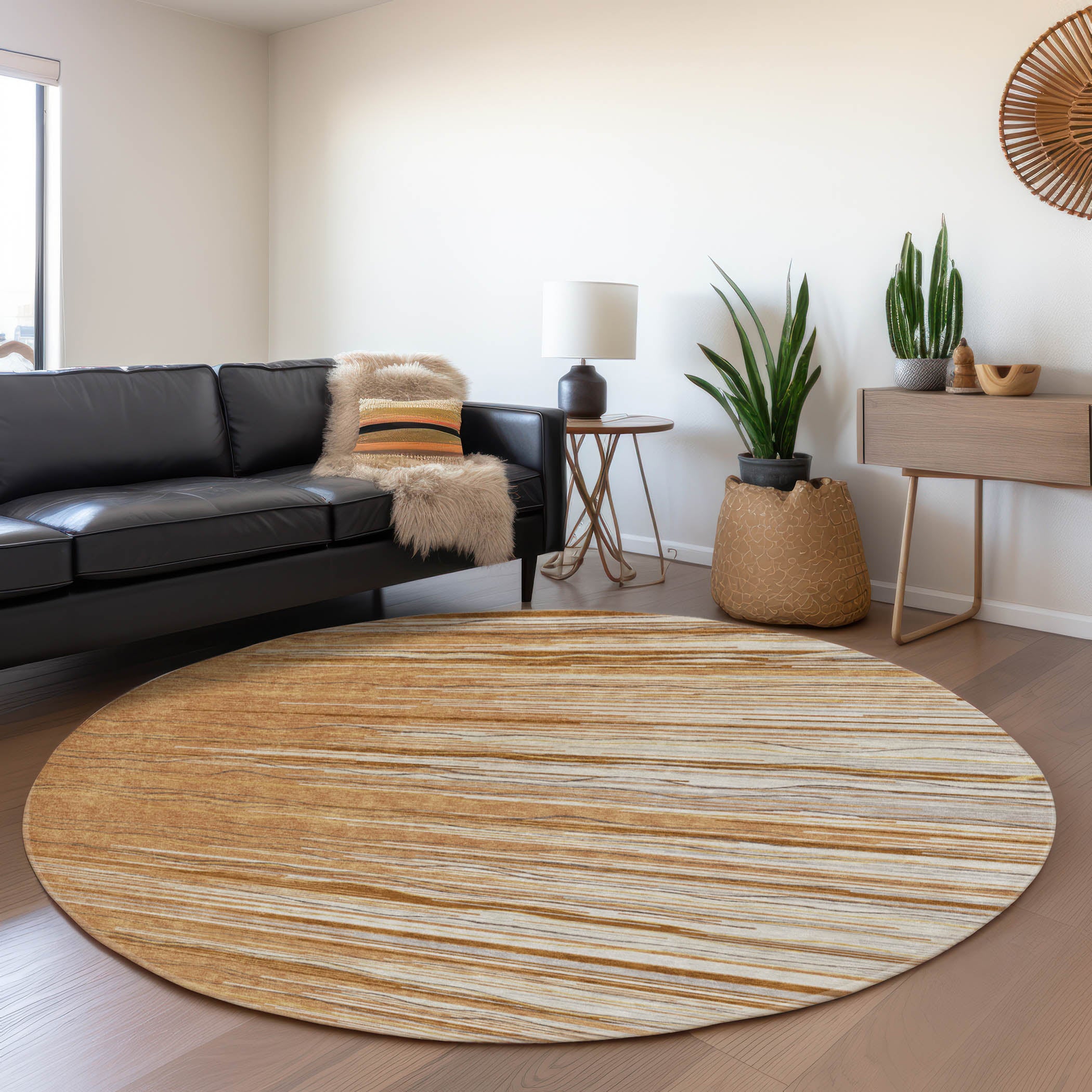 Jaipur Machine Washable Transitional Paprika Orange Rug 8' x 8' #shape_Round