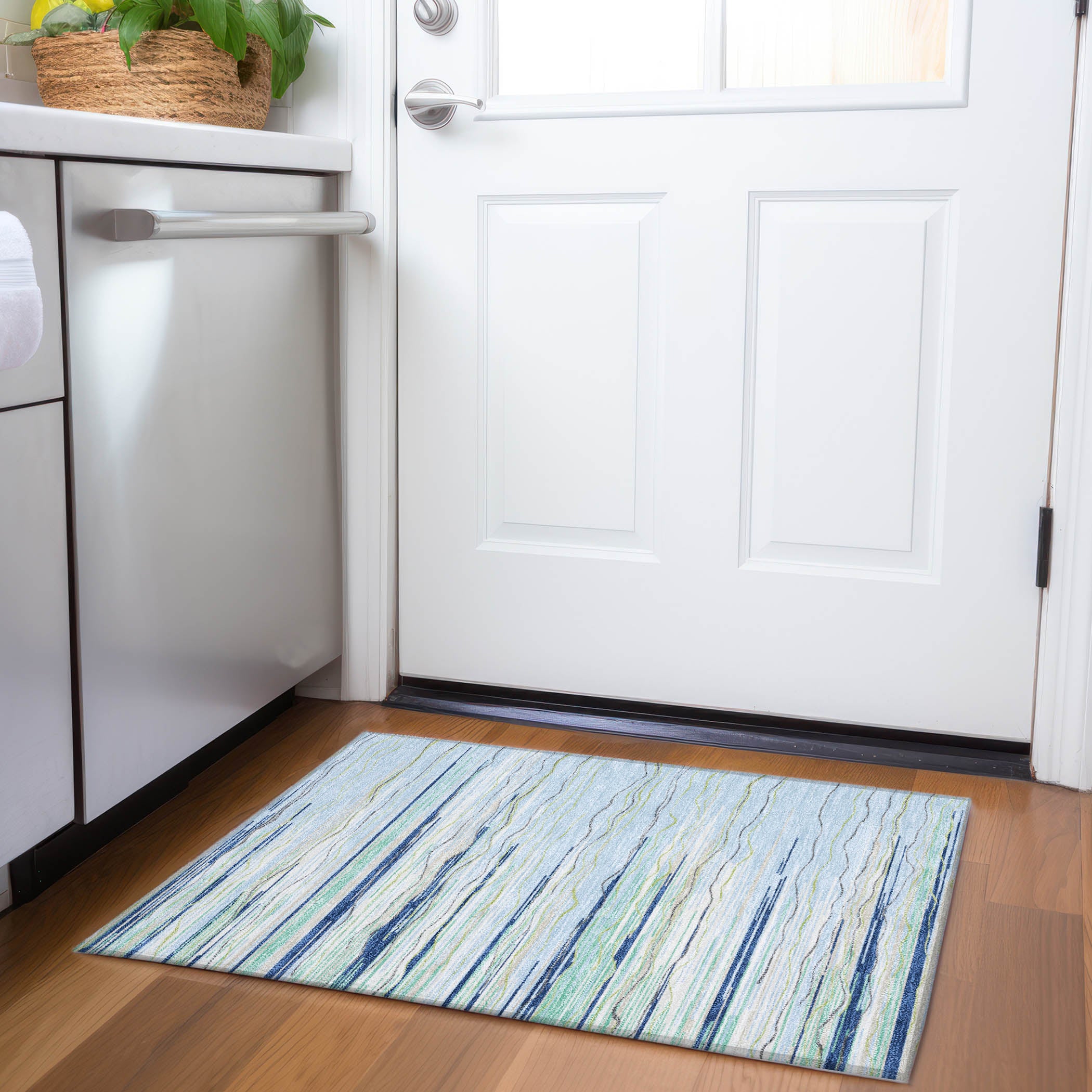 Jaipur Machine Washable Transitional Sky Blue Rug 1'8" x 2'6" #shape_Rectangle