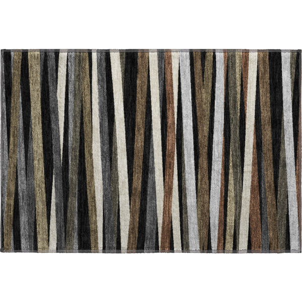 Tallinn Machine Washable Transitional Black Rug 1'8" x 2'6"