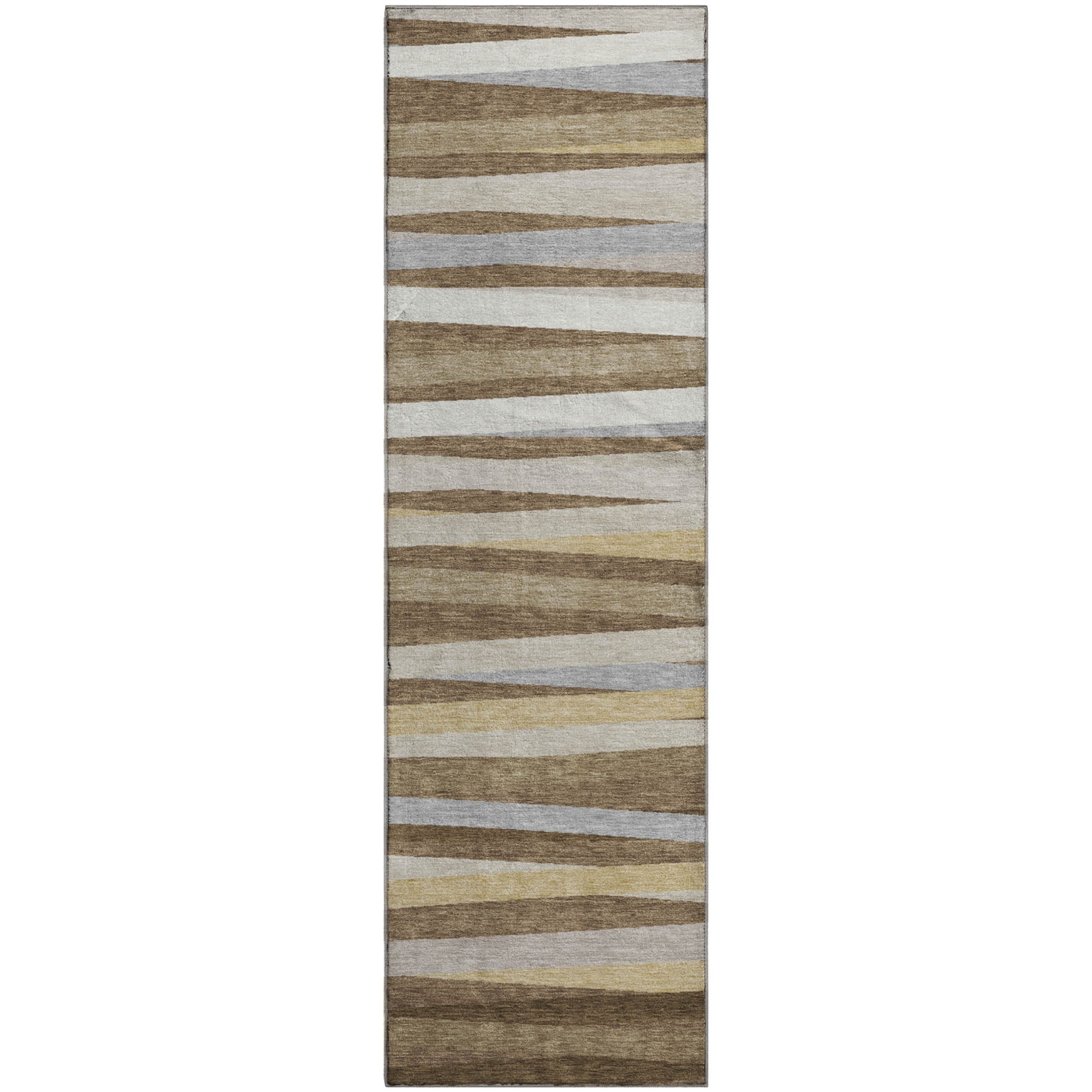 Tallinn Machine Washable Transitional Brown Rug 2'3" x 7'6" #shape_Runner