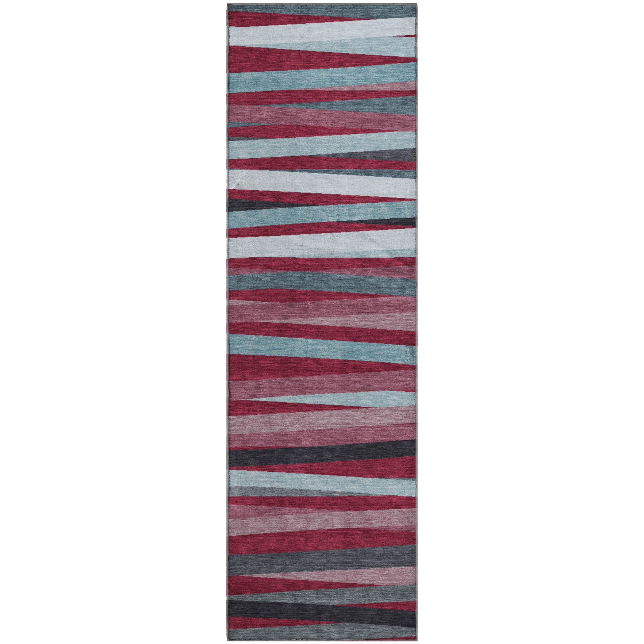 Tallinn Machine Washable Transitional Burgundy Red Rug 2'3" x 7'6" #shape_Runner