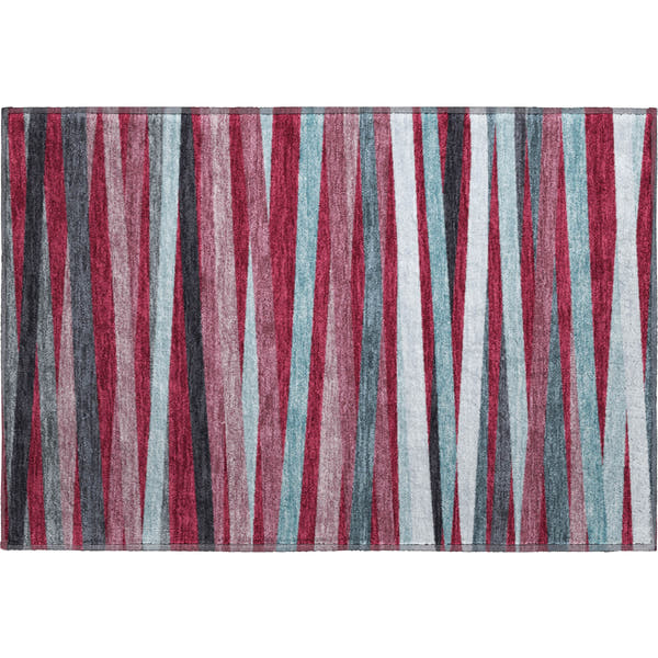 Tallinn Machine Washable Transitional Burgundy Red Rug 1'8" x 2'6"