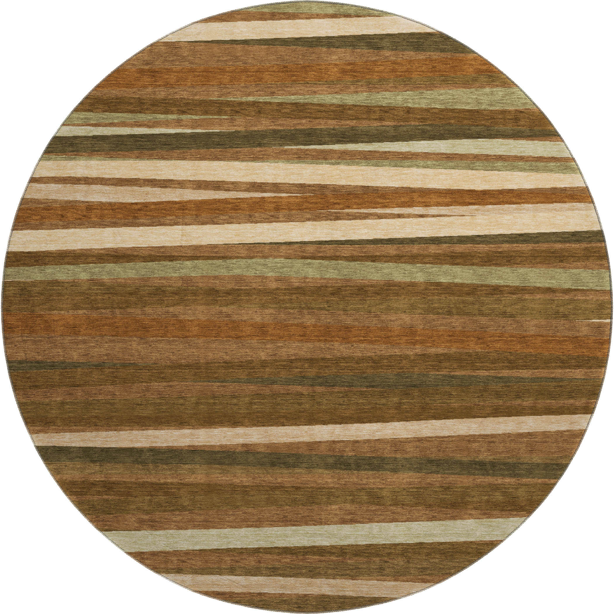 Tallinn Machine Washable Transitional Paprika Orange Rug 8' x 8' #shape_Round