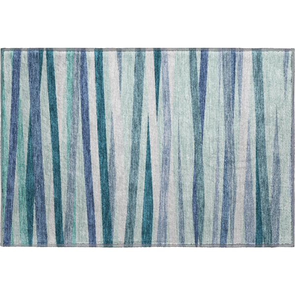 Tallinn Machine Washable Transitional Teal Rug 1'8" x 2'6"