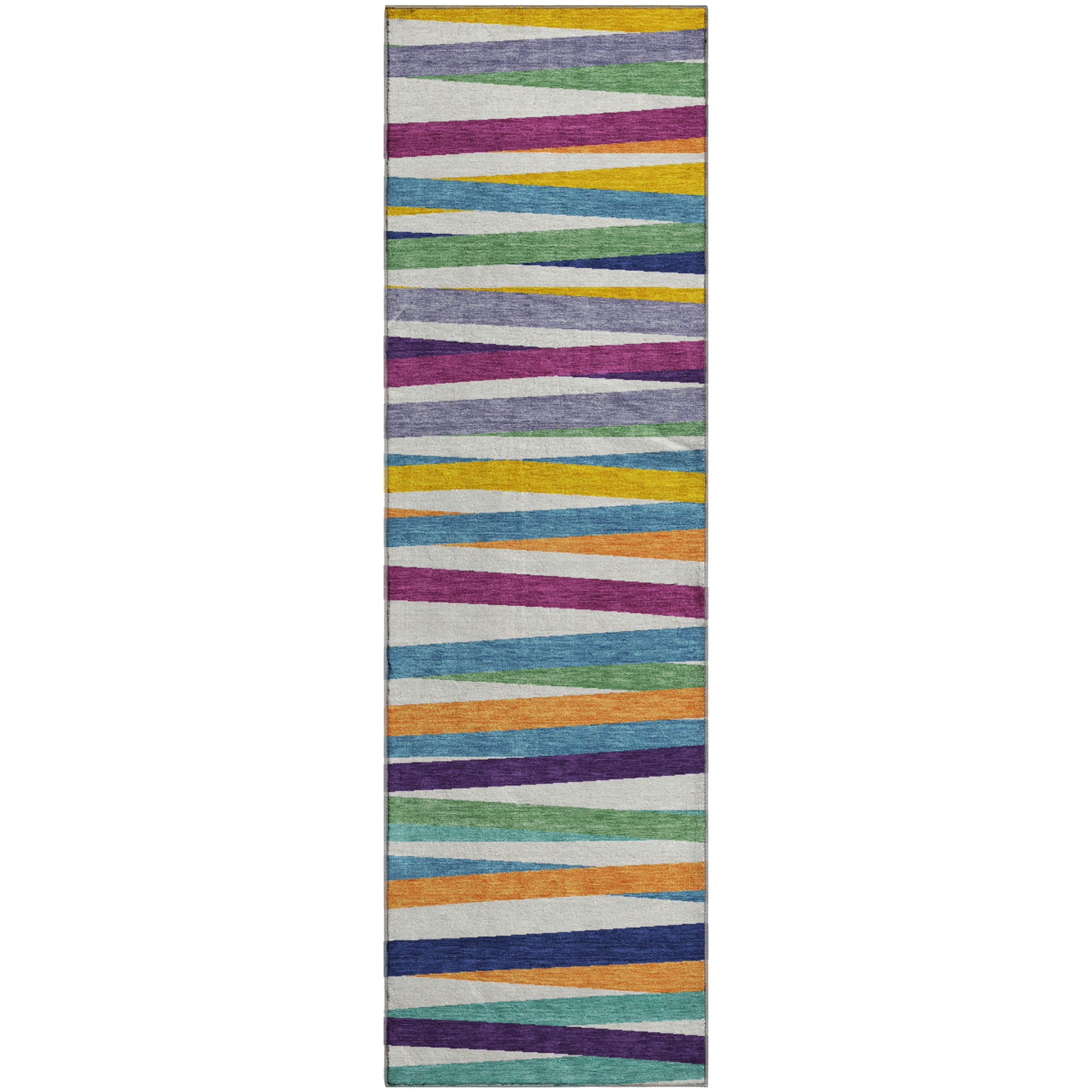 Tallinn Machine Washable Transitional White Ivory Rug 2'3" x 7'6" #shape_Runner