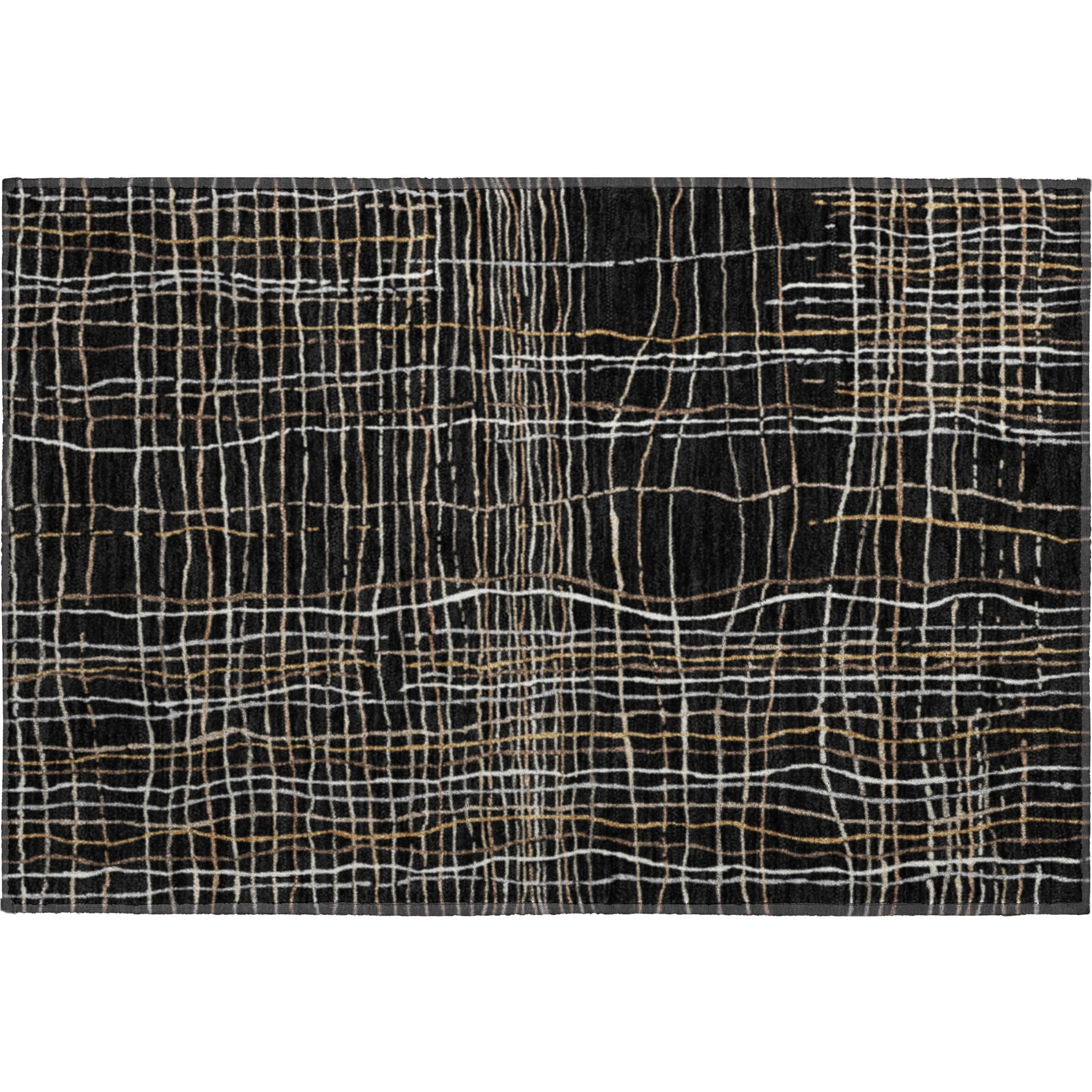 Baku Machine Washable Transitional Black Rug 1'8" x 2'6" #shape_Rectangle
