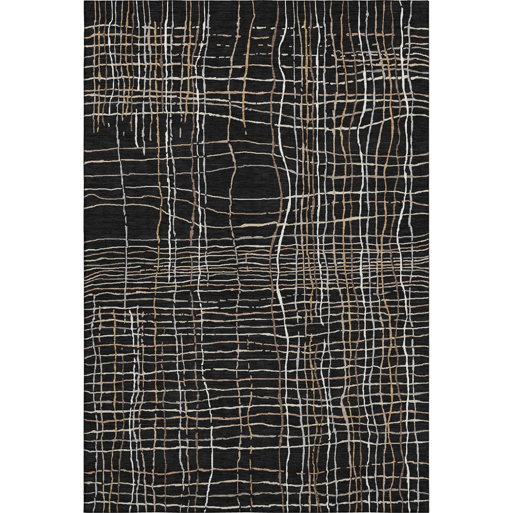 Baku Machine Washable Transitional Black Rug 2'6" x 3'10" #shape_Rectangle