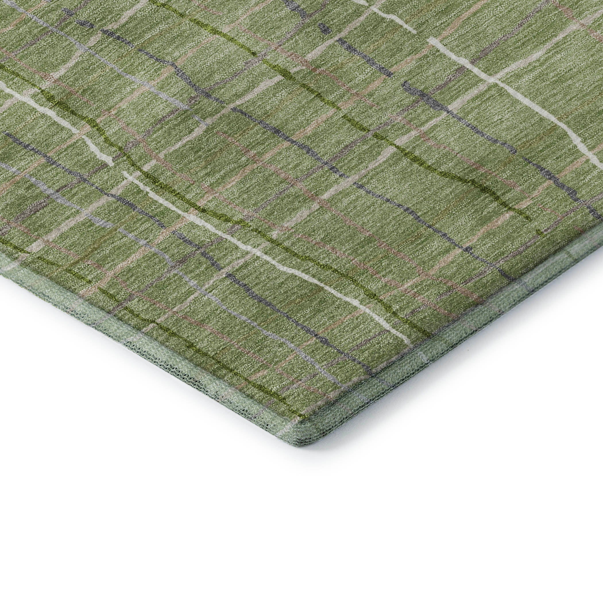 Baku Machine Washable Transitional Green Rug 1'8" x 2'6" #shape_Rectangle