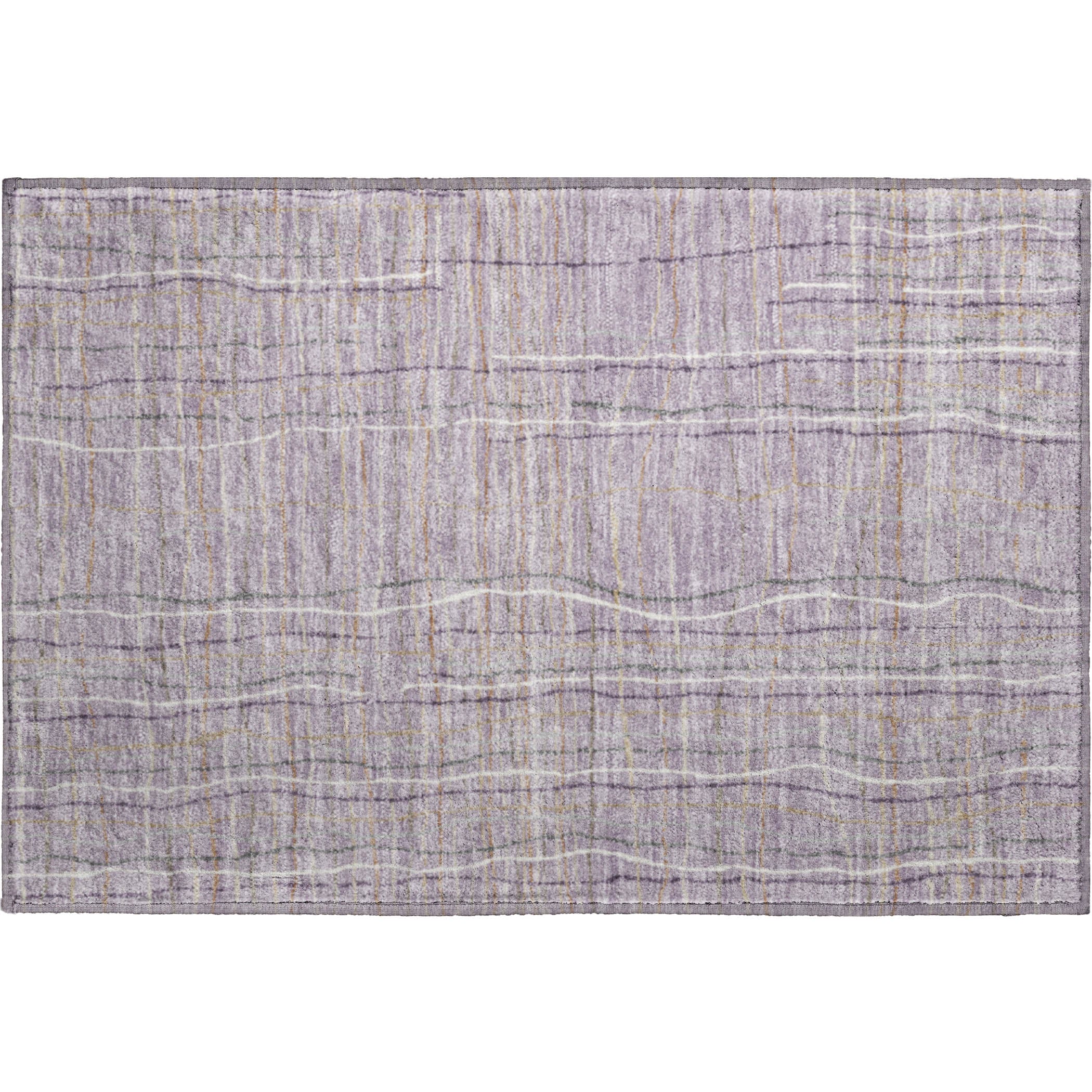Baku Machine Washable Transitional Lavender Purple Rug 1'8" x 2'6" #shape_Rectangle