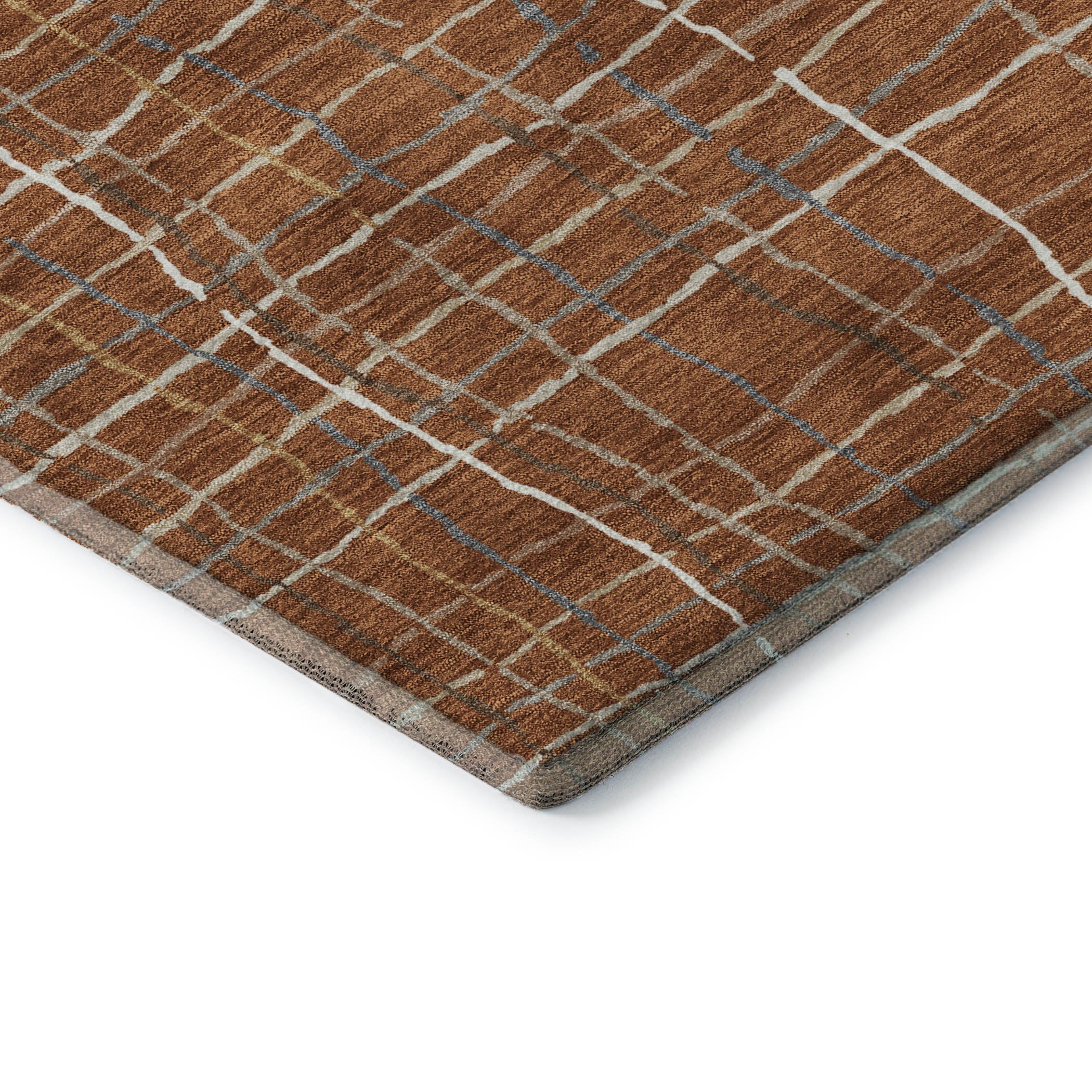Baku Machine Washable Transitional Paprika Orange Rug 1'8" x 2'6" #shape_Rectangle