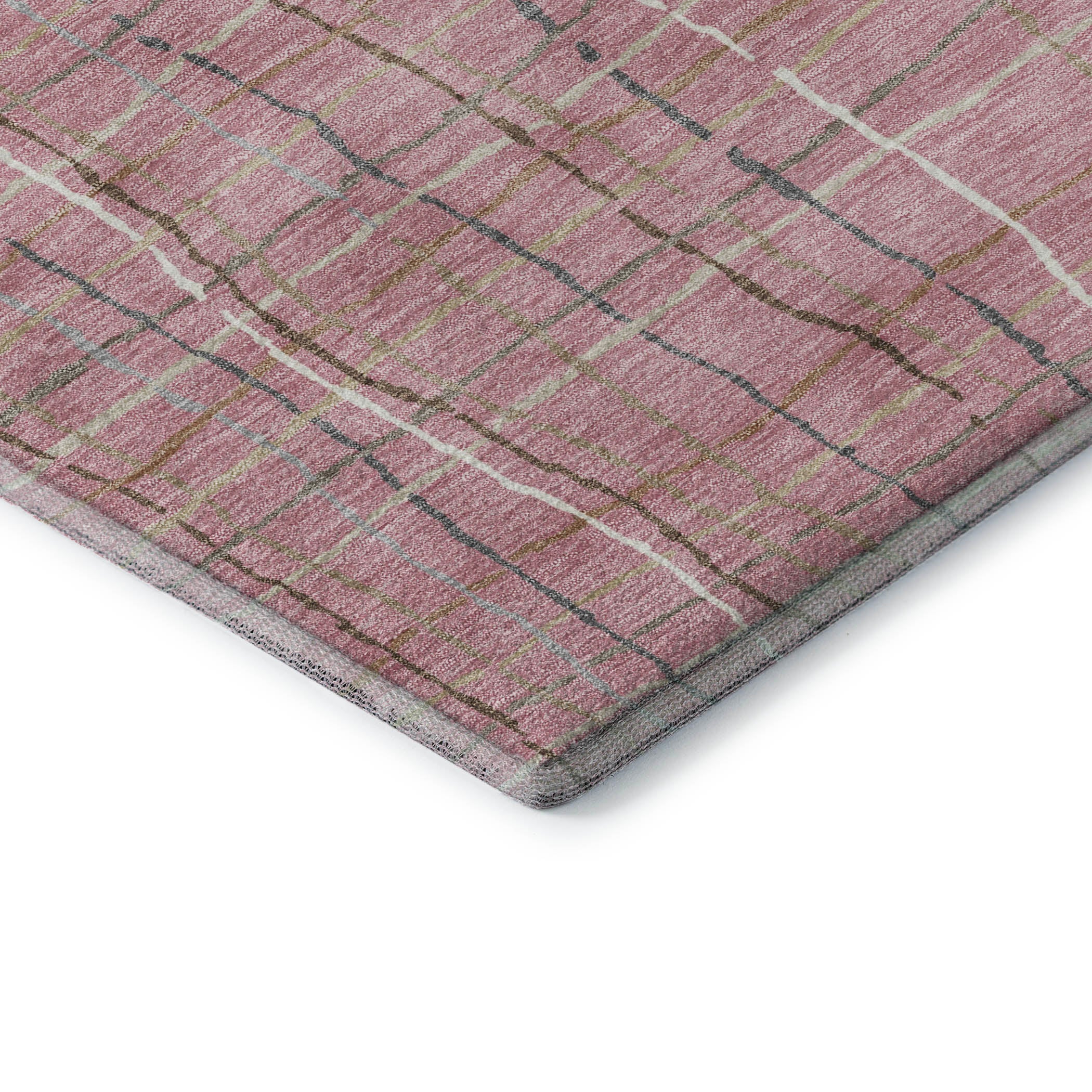 Baku Machine Washable Transitional Pink Rug 1'8" x 2'6" #shape_Rectangle