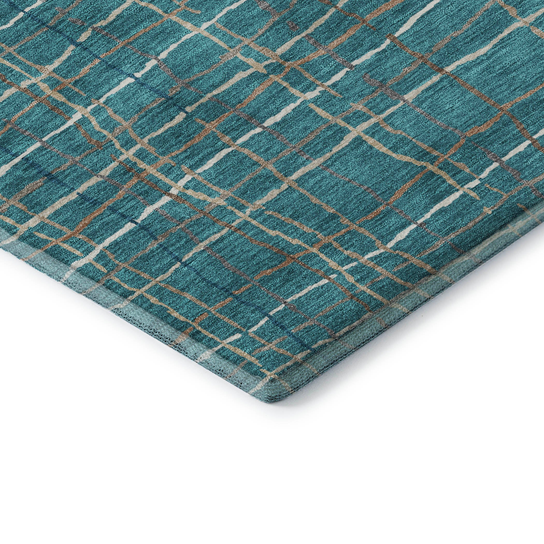 Baku Machine Washable Transitional Teal Rug 1'8" x 2'6" #shape_Rectangle