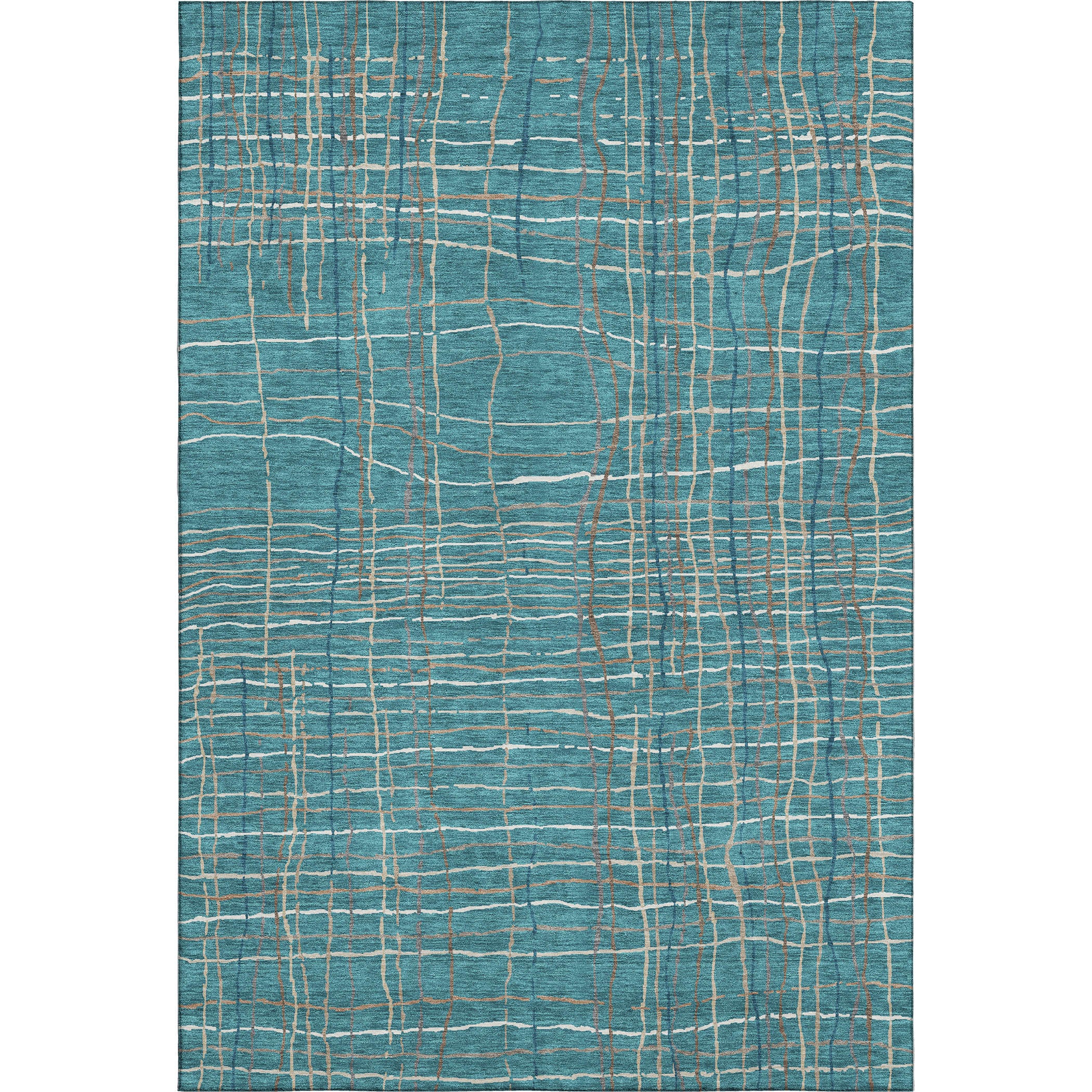 Baku Machine Washable Transitional Teal Rug 2'6" x 3'10" #shape_Rectangle