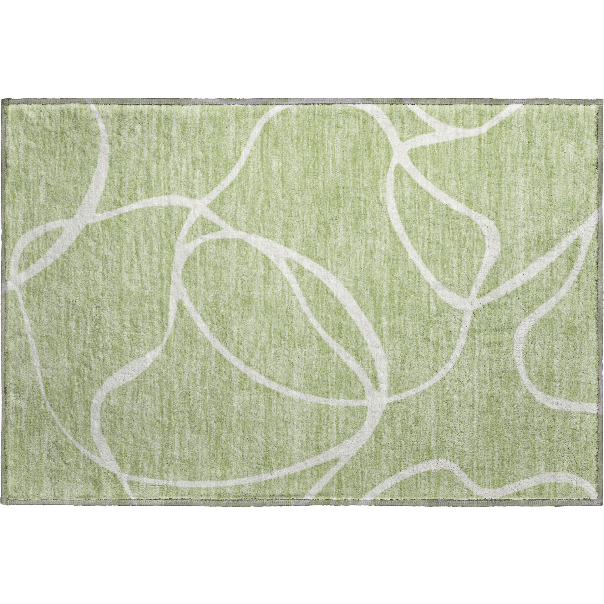 Dubrovnik Machine Washable Transitional Aloe Green Rug 1'8" x 2'6" #shape_Rectangle