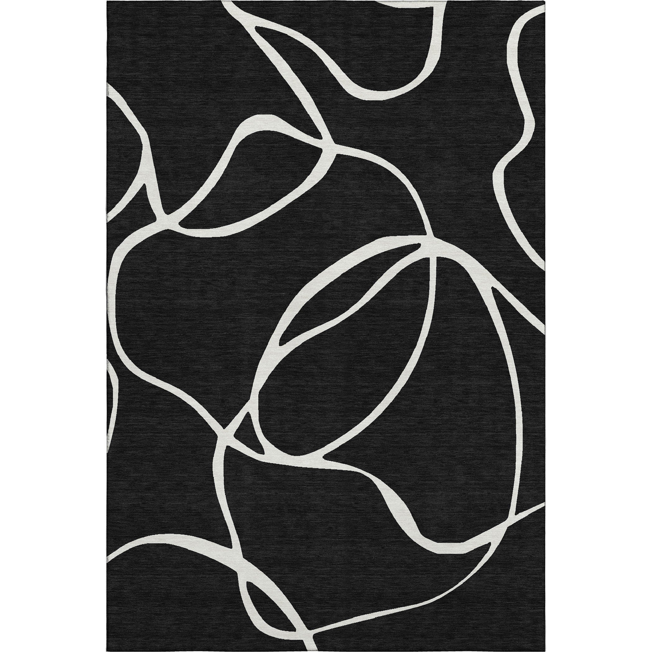 Dubrovnik Machine Washable Transitional Black Rug 2'6" x 3'10" #shape_Rectangle