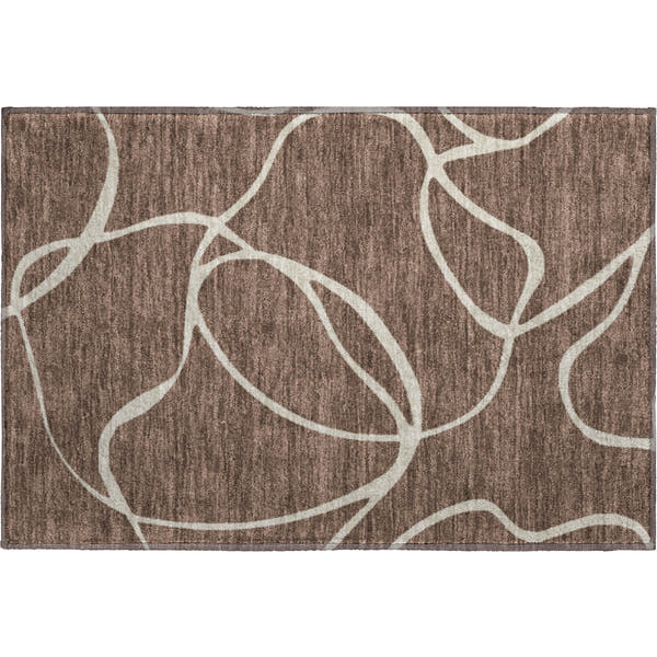 Dubrovnik Machine Washable Transitional Brown Rug 1'8" x 2'6"