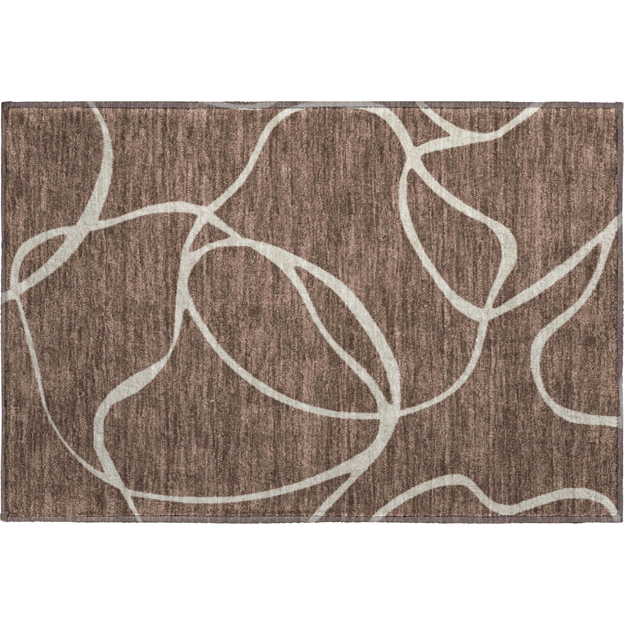 Dubrovnik Machine Washable Transitional Brown Rug 1'8" x 2'6" #shape_Rectangle