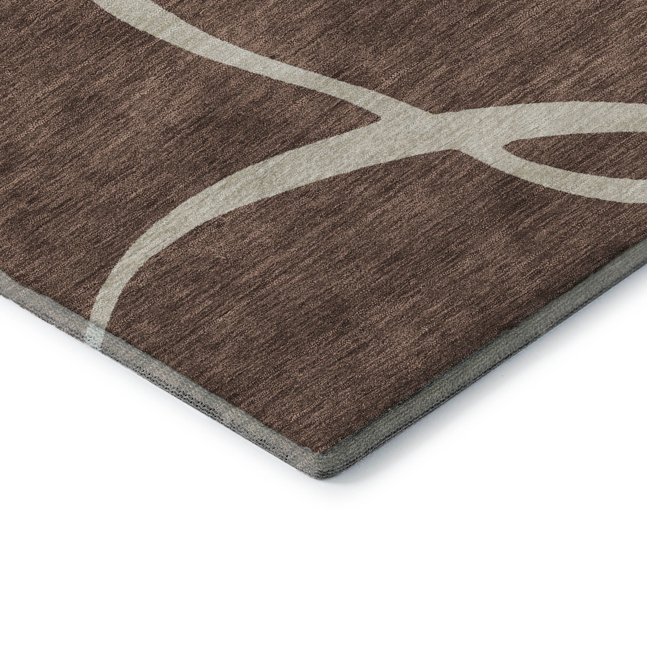 Dubrovnik Machine Washable Transitional Brown Rug 1'8" x 2'6" #shape_Rectangle