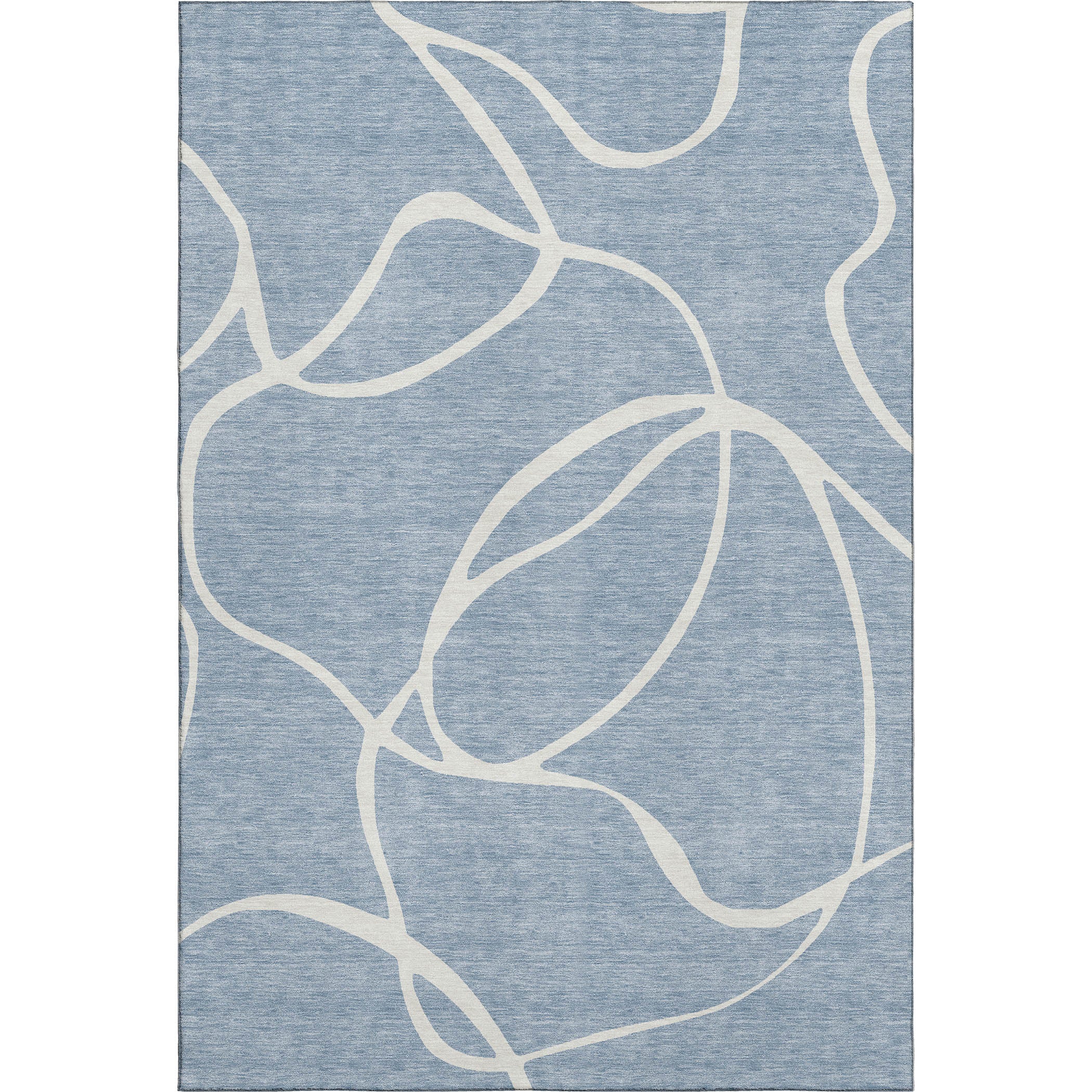 Dubrovnik Machine Washable Transitional Denim Blue Rug 2'6" x 3'10" #shape_Rectangle