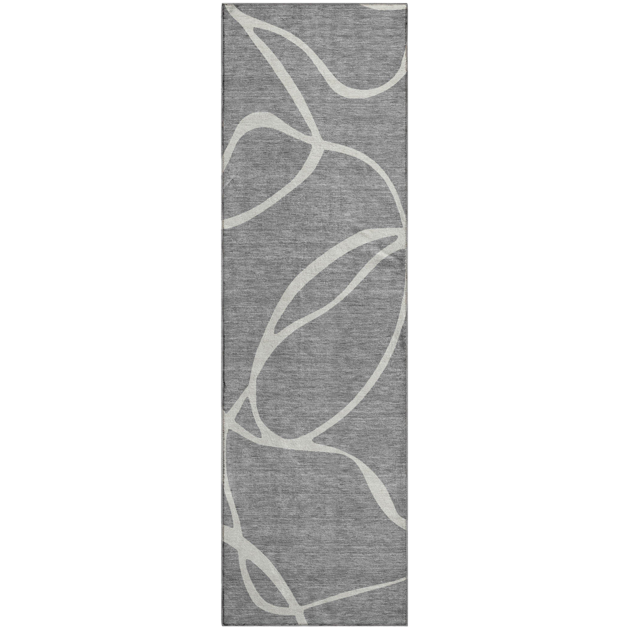 Dubrovnik Machine Washable Transitional Gray Rug 2'3" x 7'6" #shape_Runner