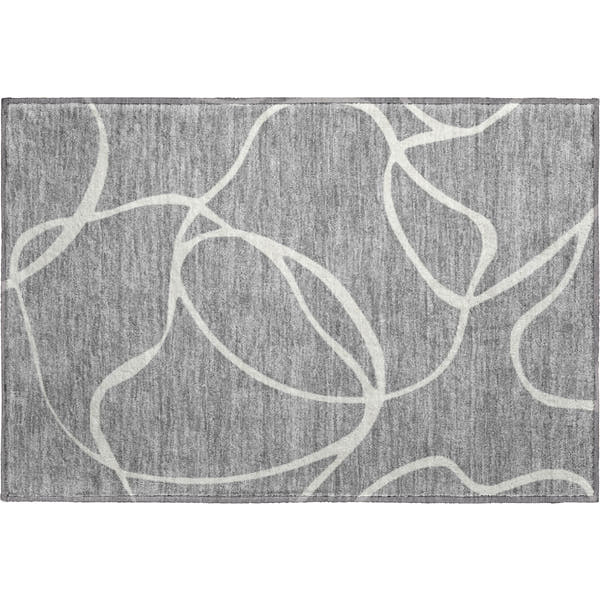 Dubrovnik Machine Washable Transitional Gray Rug 1'8" x 2'6"