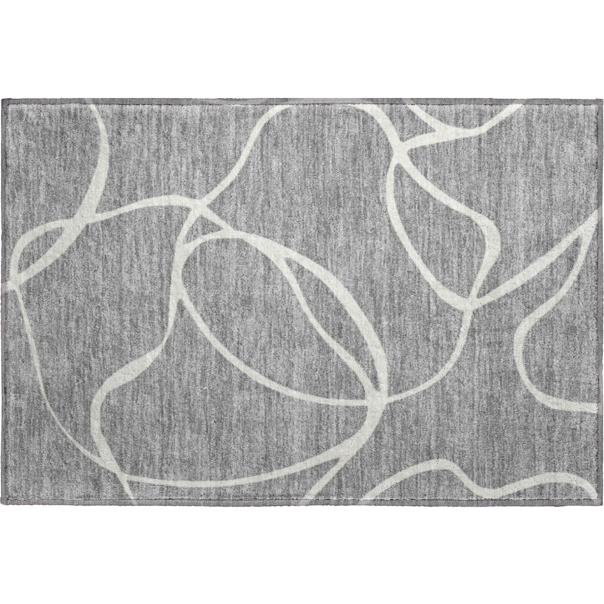 Dubrovnik Machine Washable Transitional Gray Rug 1'8" x 2'6" #shape_Rectangle