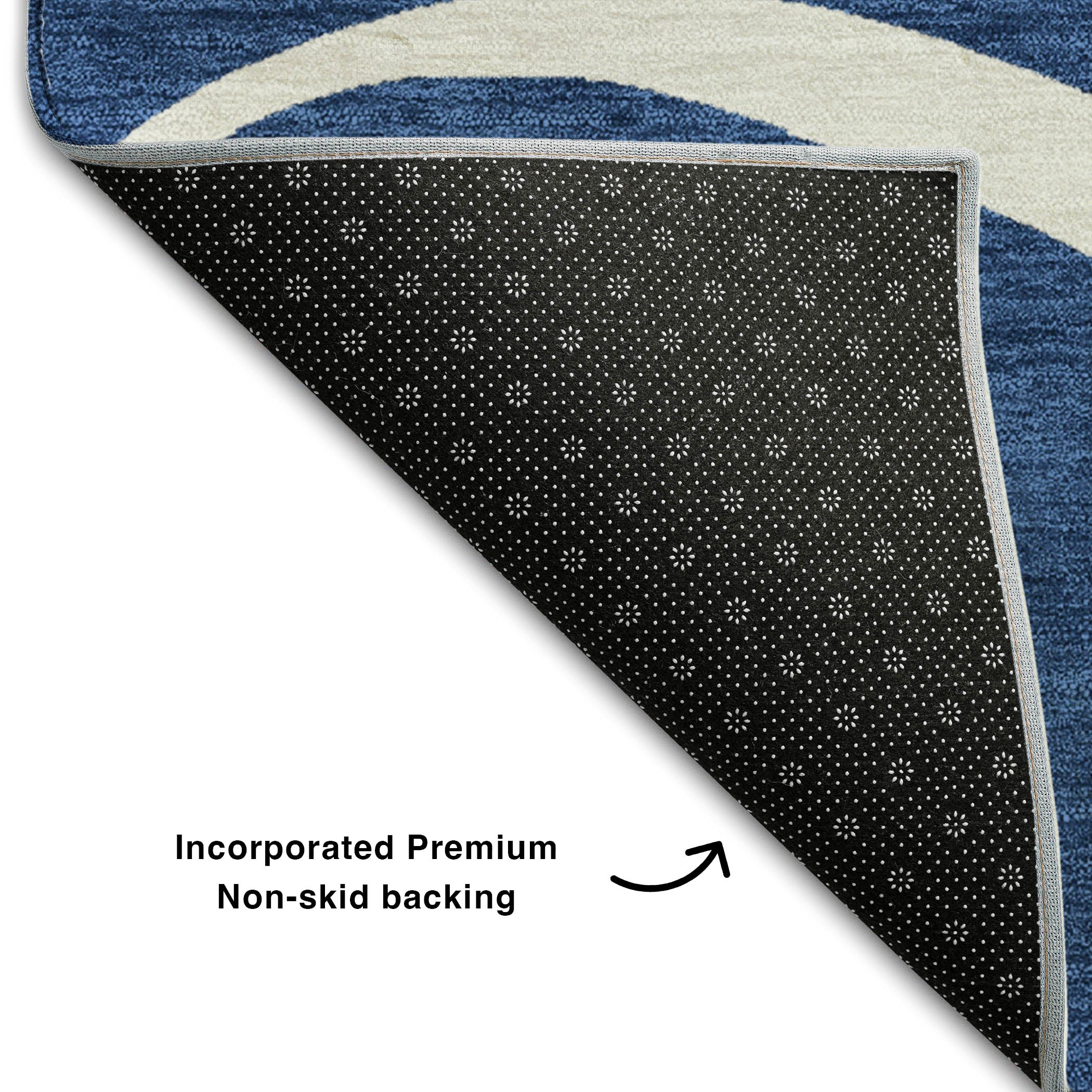 Dubrovnik Machine Washable Transitional Navy Blue Rug 1'8" x 2'6" #shape_Rectangle