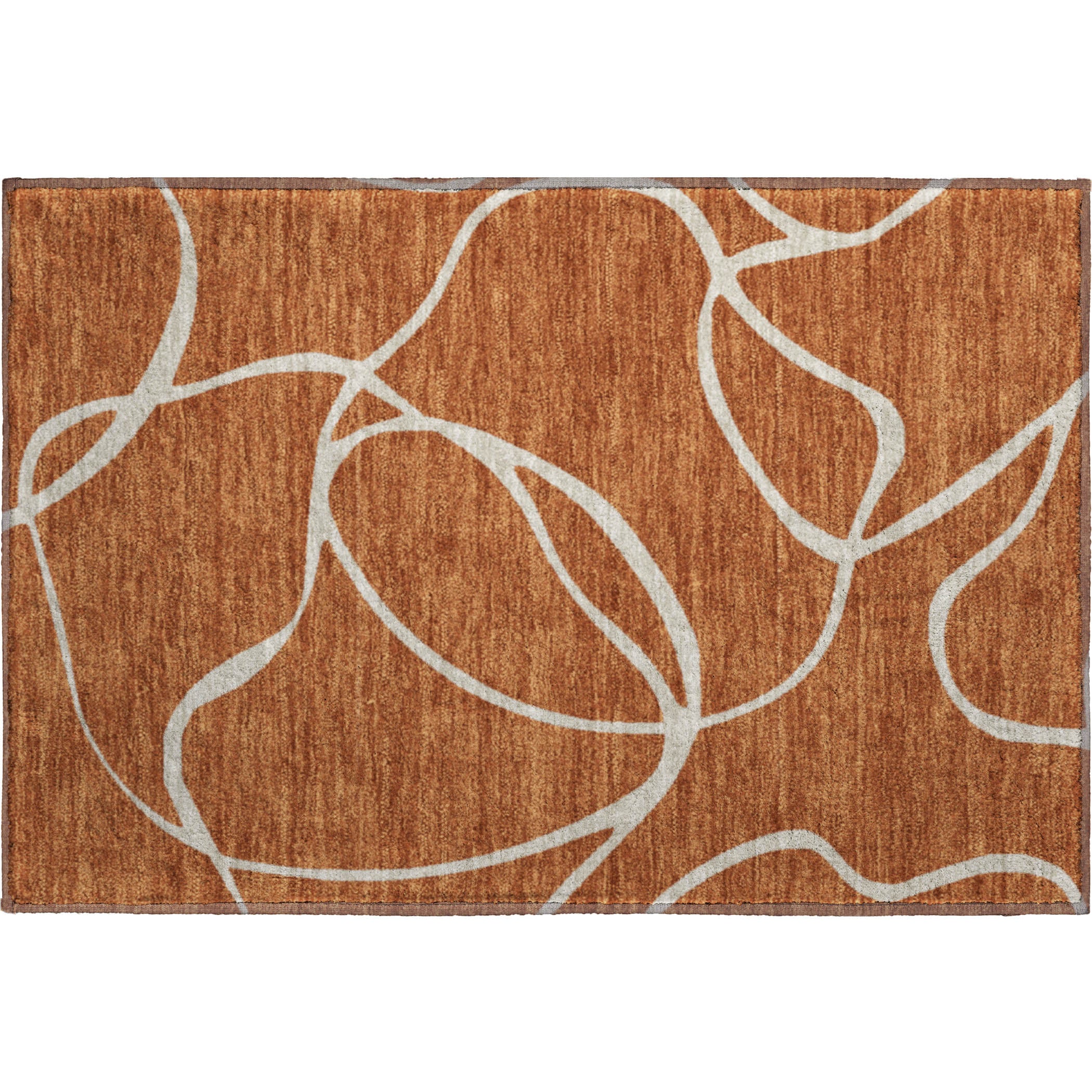 Dubrovnik Machine Washable Transitional Paprika Orange Rug 1'8" x 2'6" #shape_Rectangle
