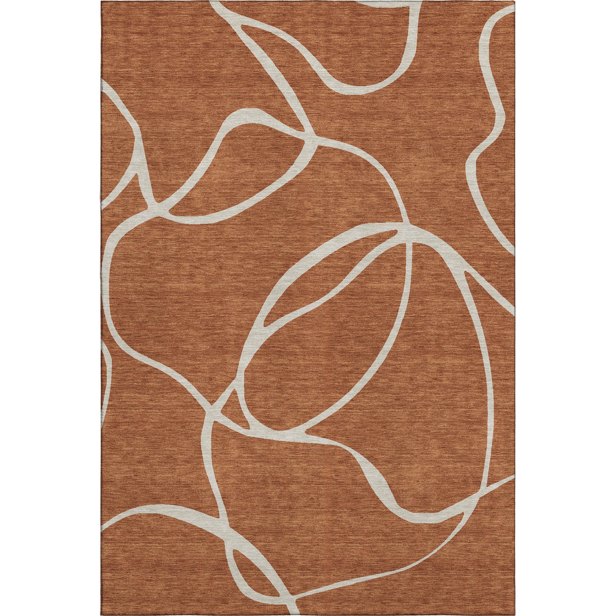 Dubrovnik Machine Washable Transitional Paprika Orange Rug 2'6" x 3'10" #shape_Rectangle