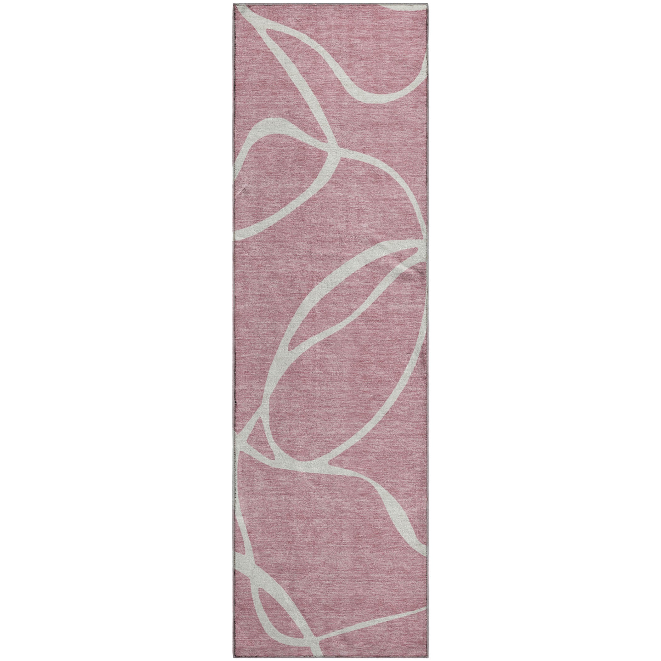 Dubrovnik Machine Washable Transitional Pink Rug 2'3" x 7'6" #shape_Runner
