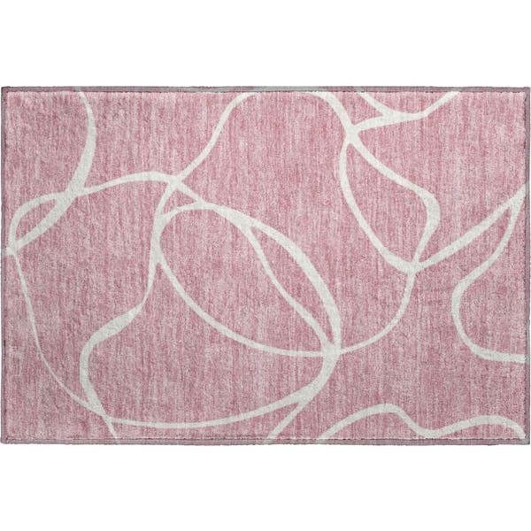 Dubrovnik Machine Washable Transitional Pink Rug 1'8" x 2'6"