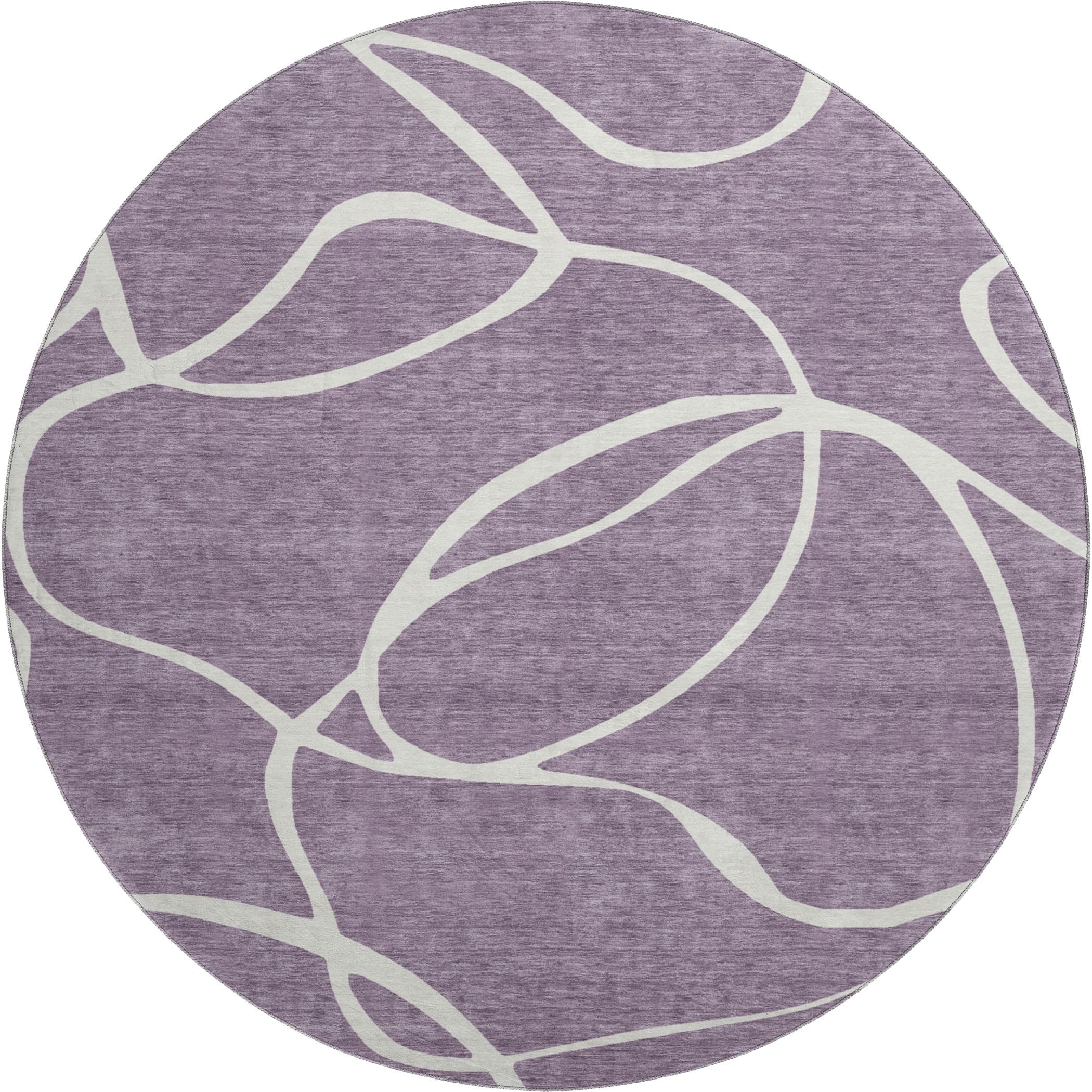 Dubrovnik Machine Washable Transitional Purple Rug 8' x 8' #shape_Round