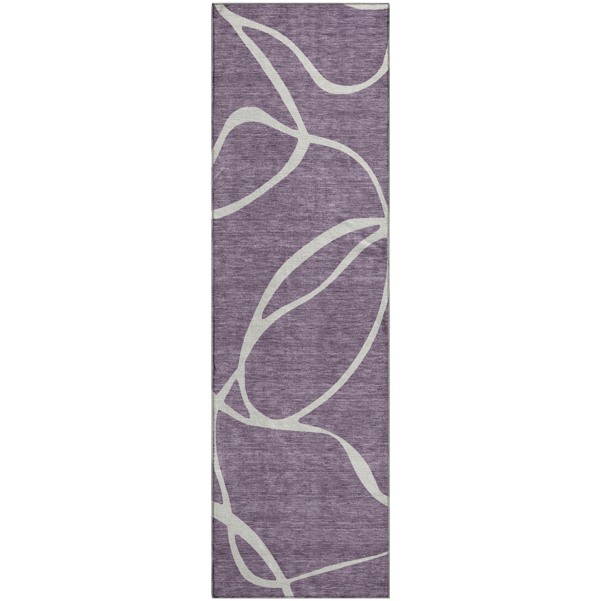 Dubrovnik Machine Washable Transitional Purple Rug 2'3" x 7'6" #shape_Runner