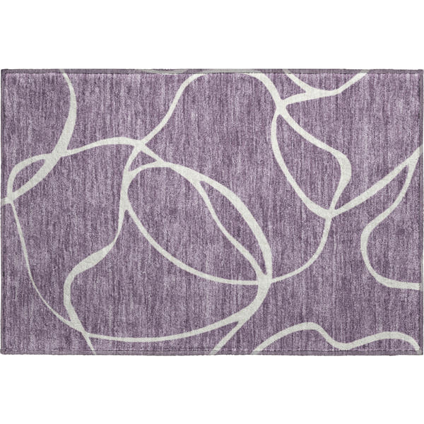 Dubrovnik Machine Washable Transitional Purple Rug 1'8" x 2'6"