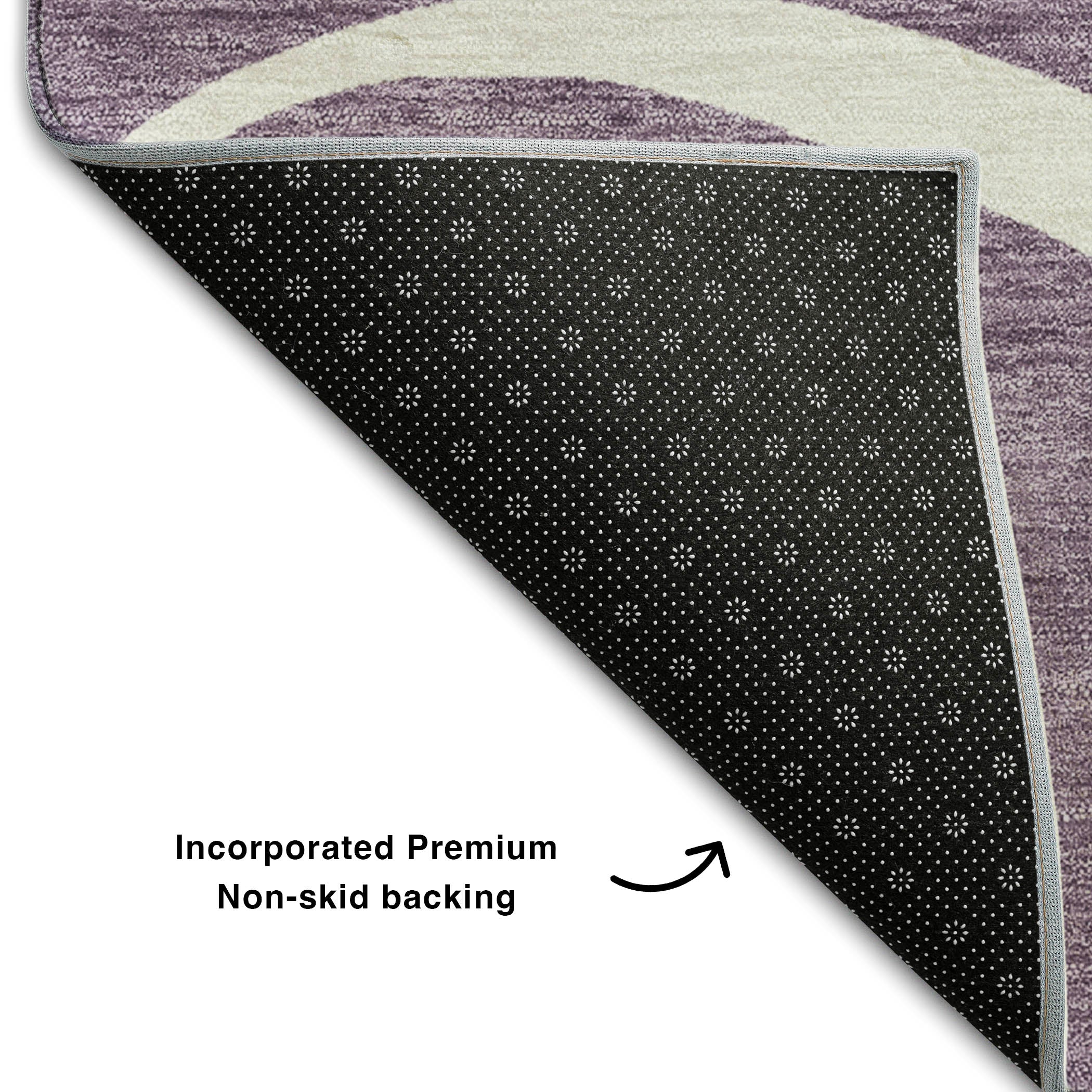 Dubrovnik Machine Washable Transitional Purple Rug 1'8" x 2'6" #shape_Rectangle