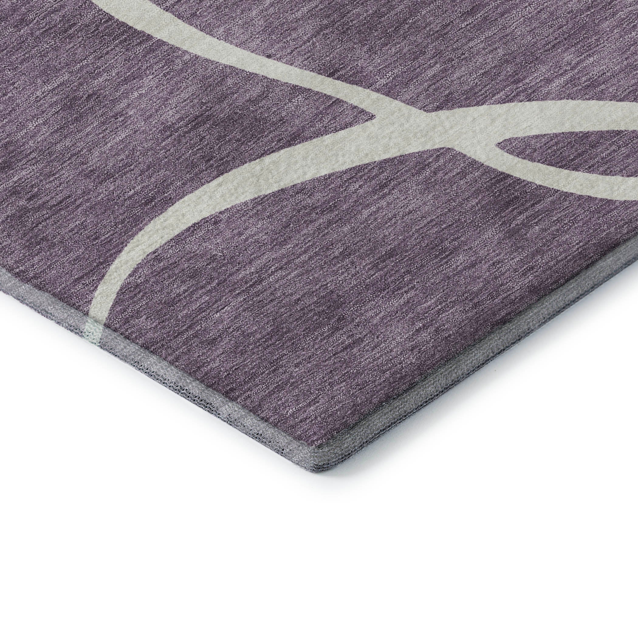 Dubrovnik Machine Washable Transitional Purple Rug 1'8" x 2'6" #shape_Rectangle
