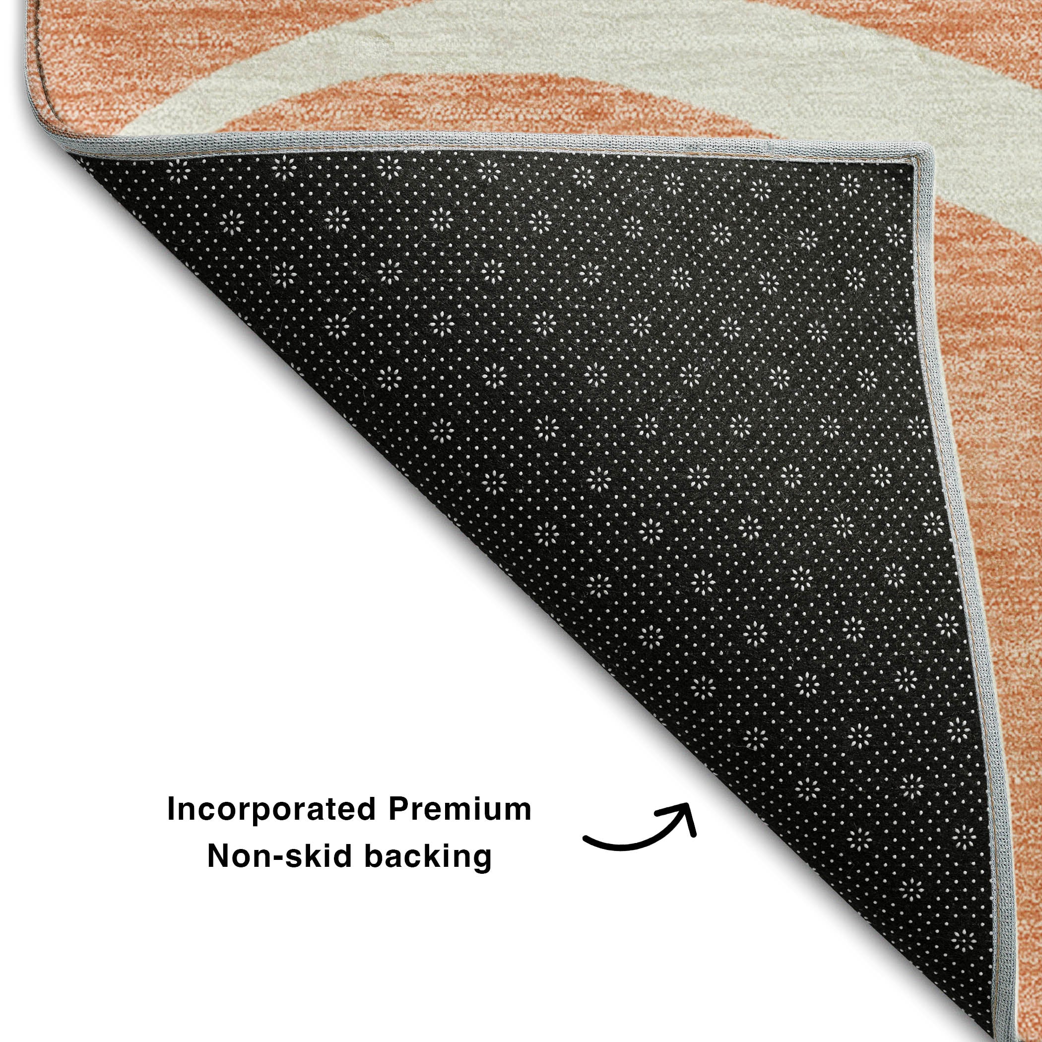 Dubrovnik Machine Washable Transitional Salmon Orange Rug 1'8" x 2'6" #shape_Rectangle