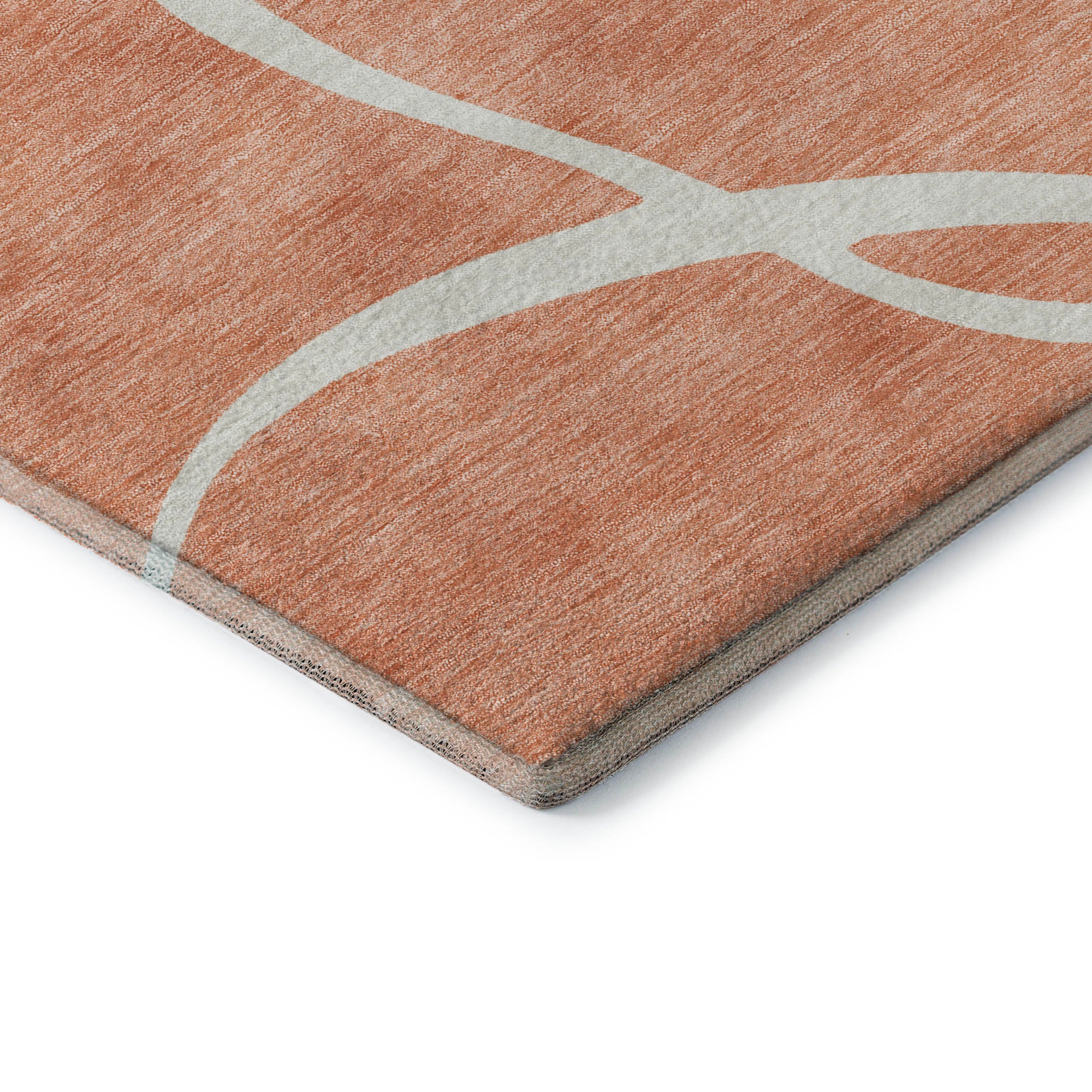 Dubrovnik Machine Washable Transitional Salmon Orange Rug 1'8" x 2'6" #shape_Rectangle