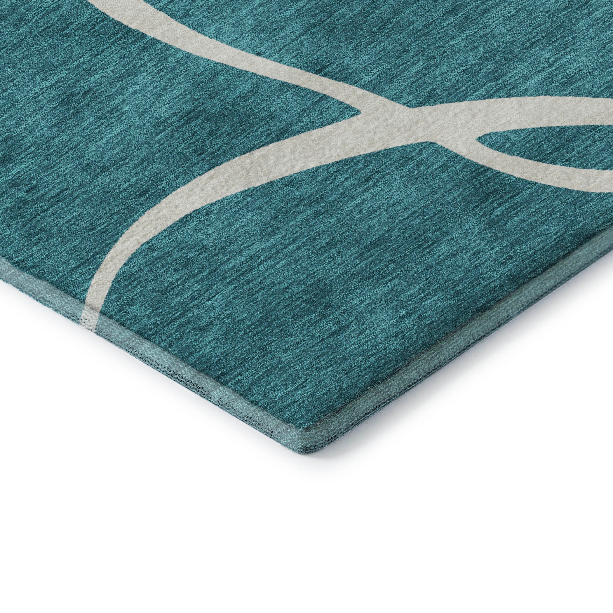 Dubrovnik Machine Washable Transitional Teal Rug 1'8" x 2'6" #shape_Rectangle