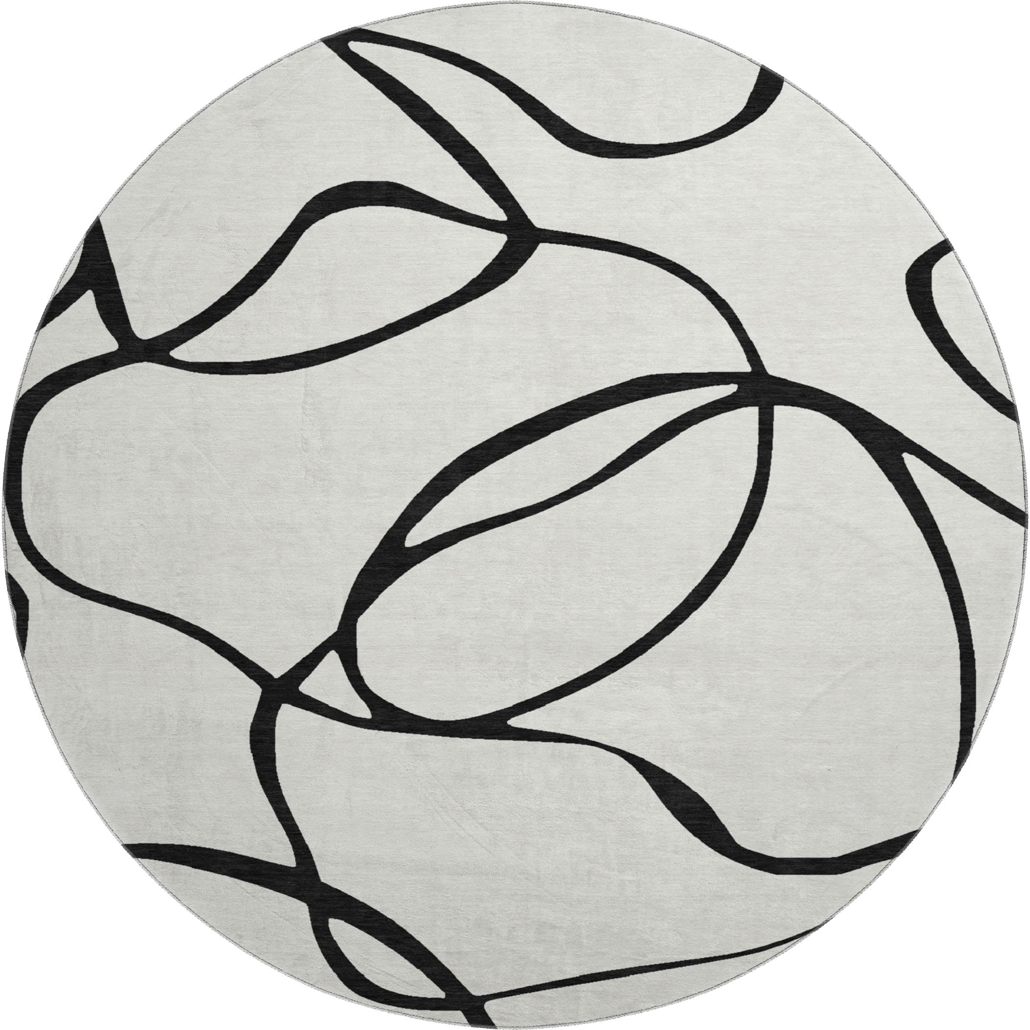 Dubrovnik Machine Washable Transitional White Ivory Rug 8' x 8' #shape_Round