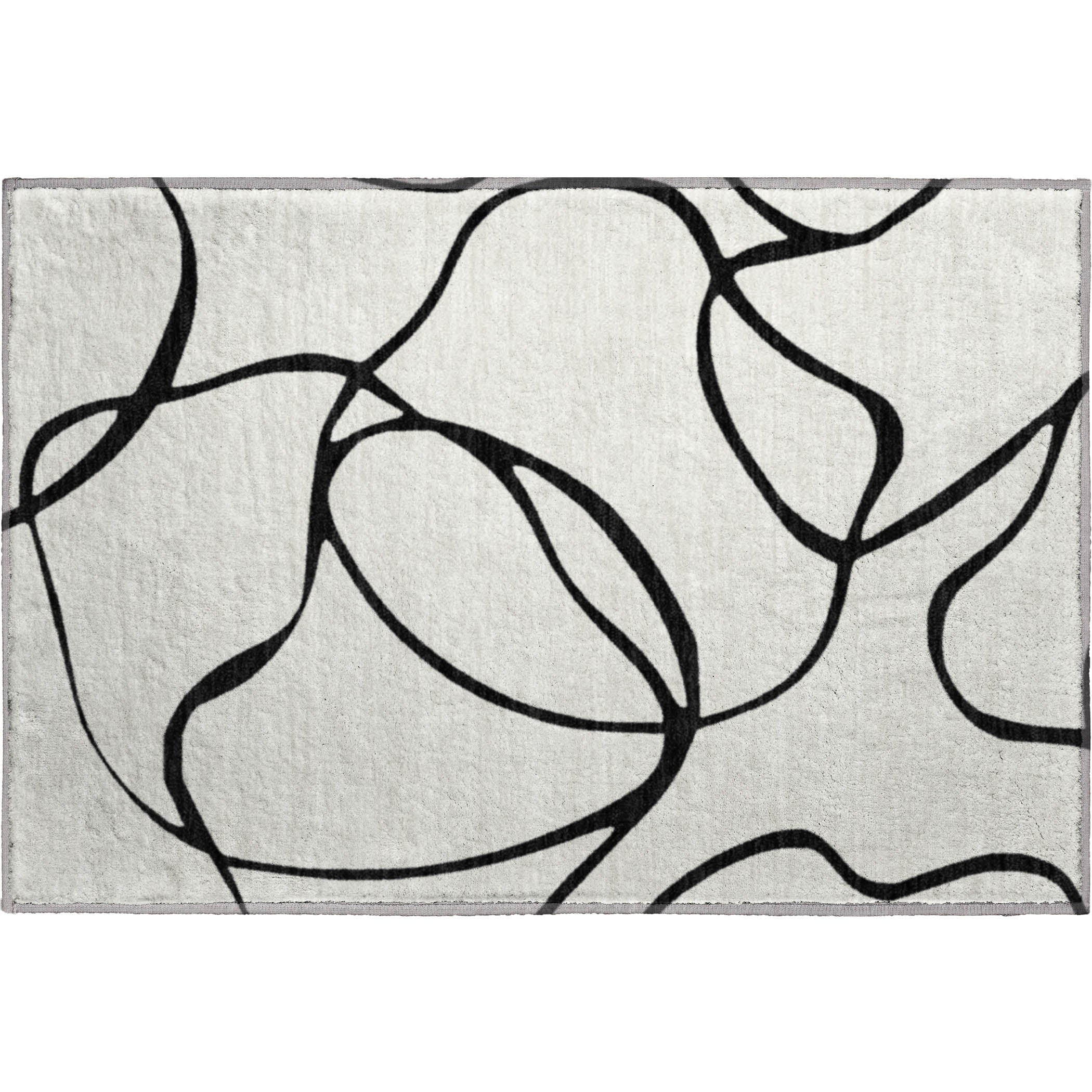 Dubrovnik Machine Washable Transitional White Ivory Rug 1'8" x 2'6" #shape_Rectangle