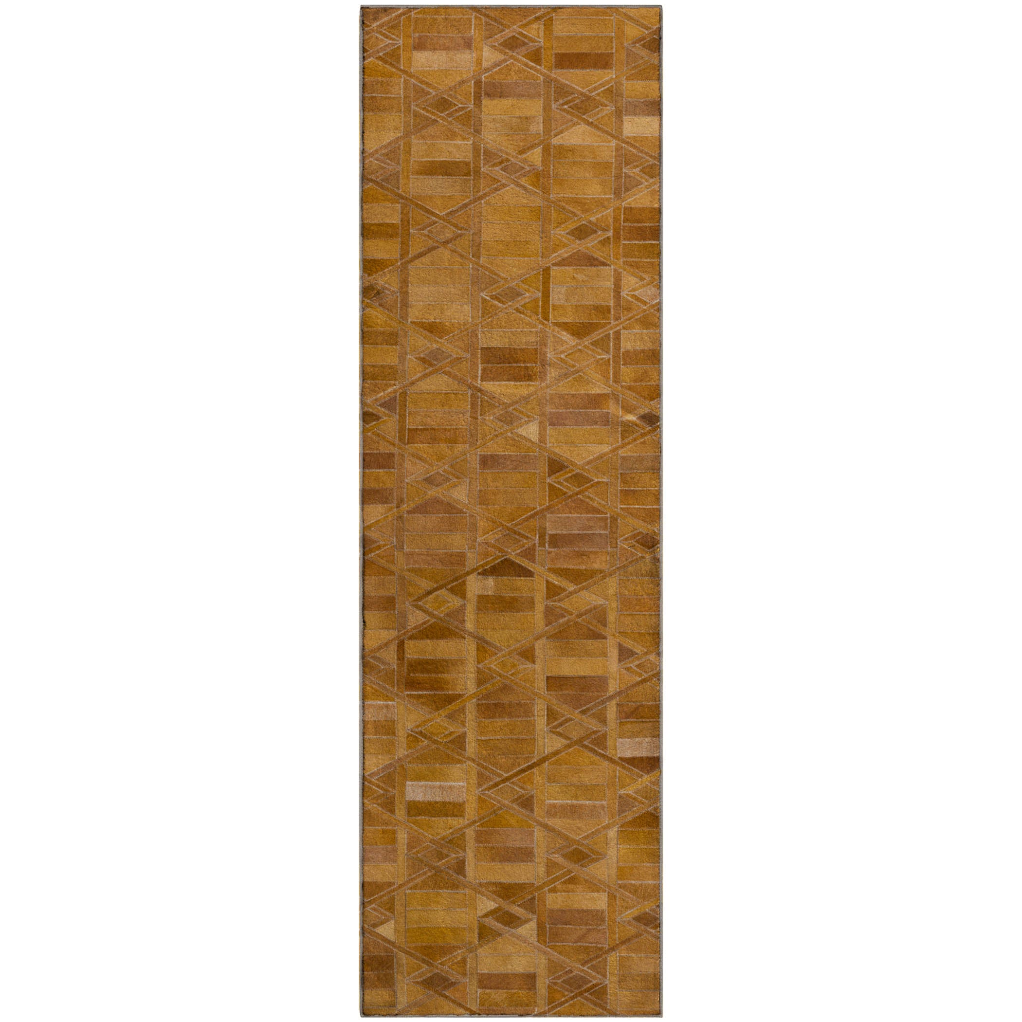Siena Machine Washable Cowhide Brown Browns Rug 2'3" x 7'6" #shape_Runner
